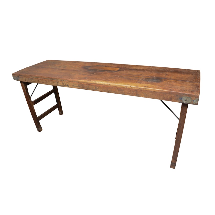 Contemporary Rustic Style Wooden Folding Table