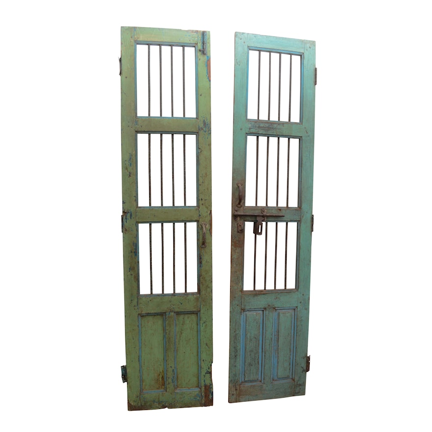 Vintage Painted Wood and Metal Doors