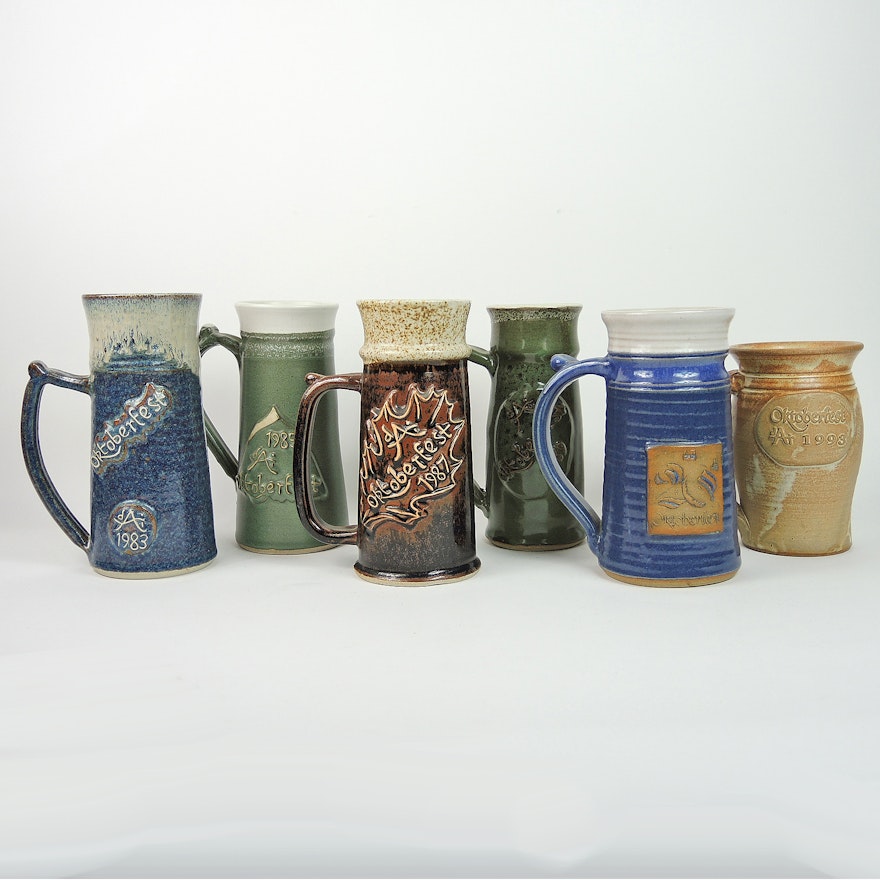 Dayton Art Institute Pottery Octoberfest Beer Steins 1983 - 1993