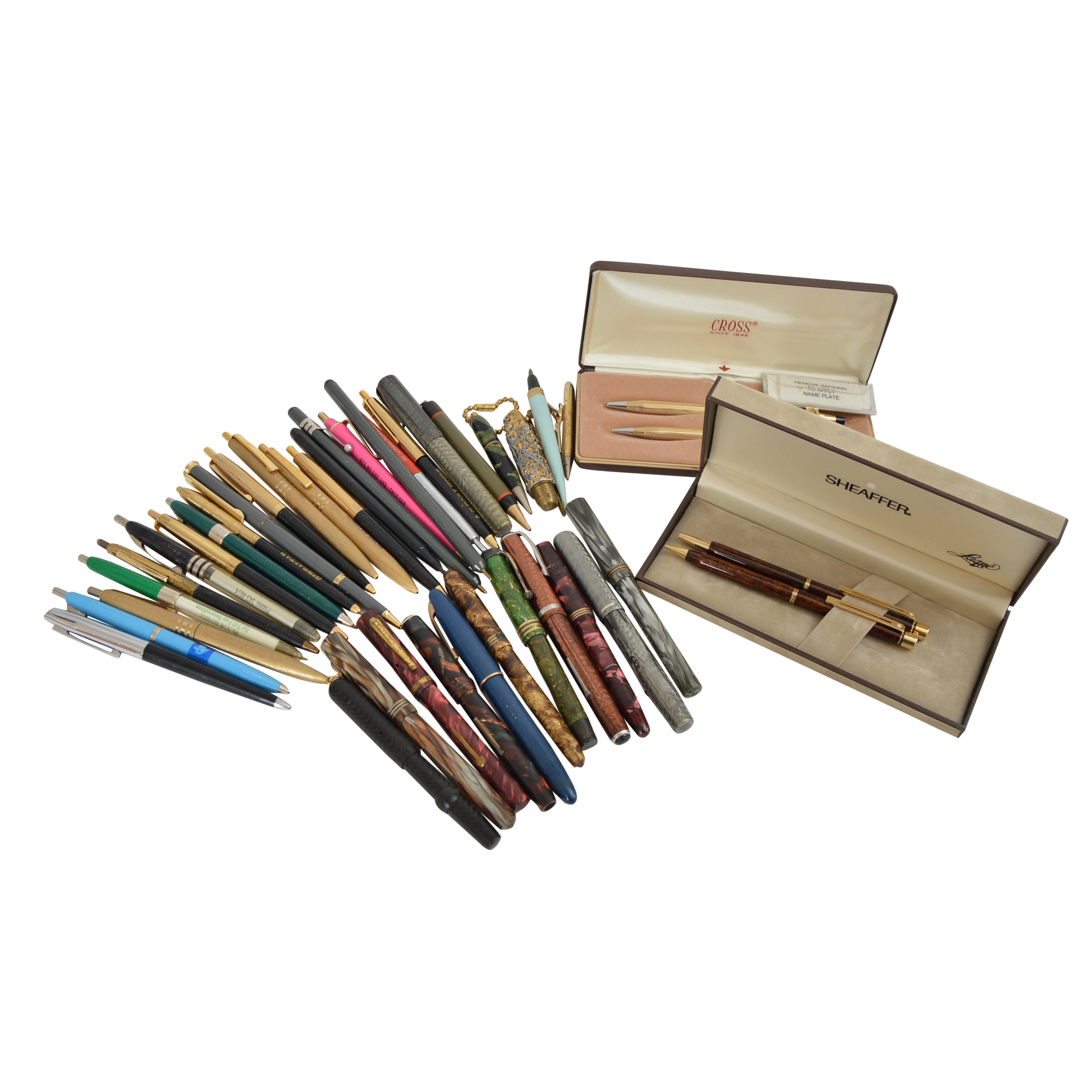 Vintage Pen and Pencil Collection with Art Deco, Cross and Shaeffer