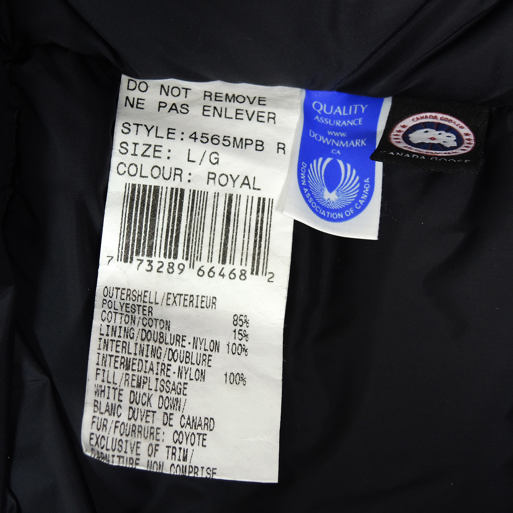 Men's Canada Blue Goose Down Expedition Parka with New Gloves