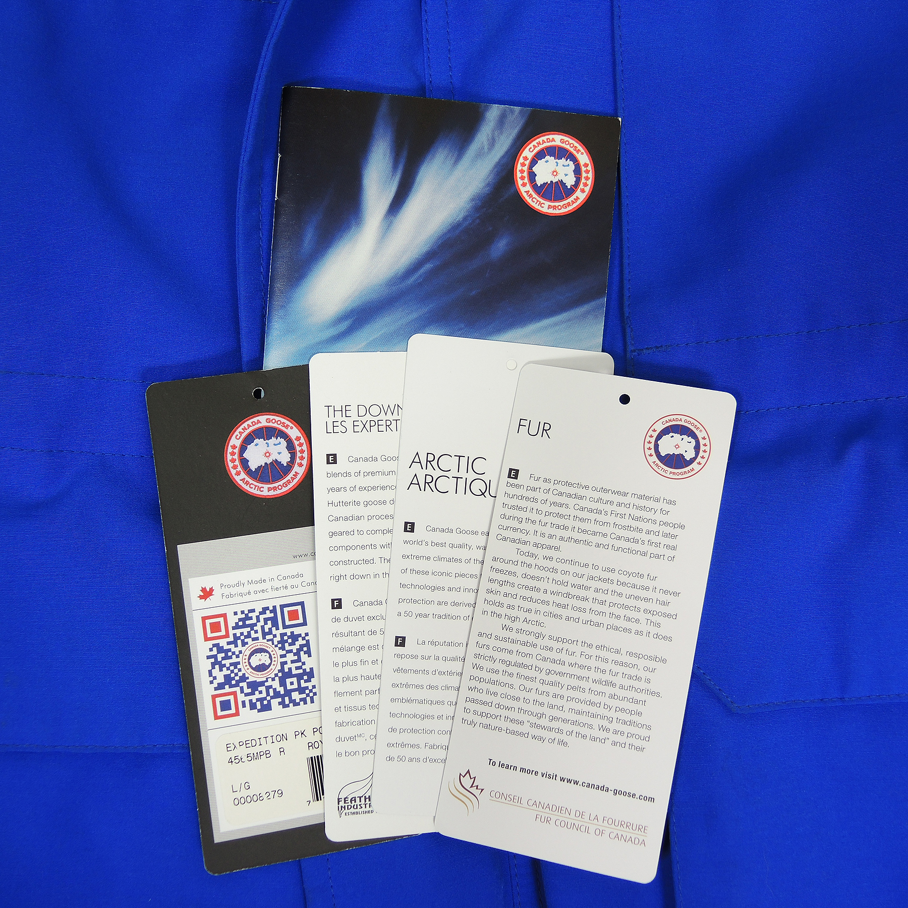 Men's Canada Blue Goose Down Expedition Parka with New Gloves