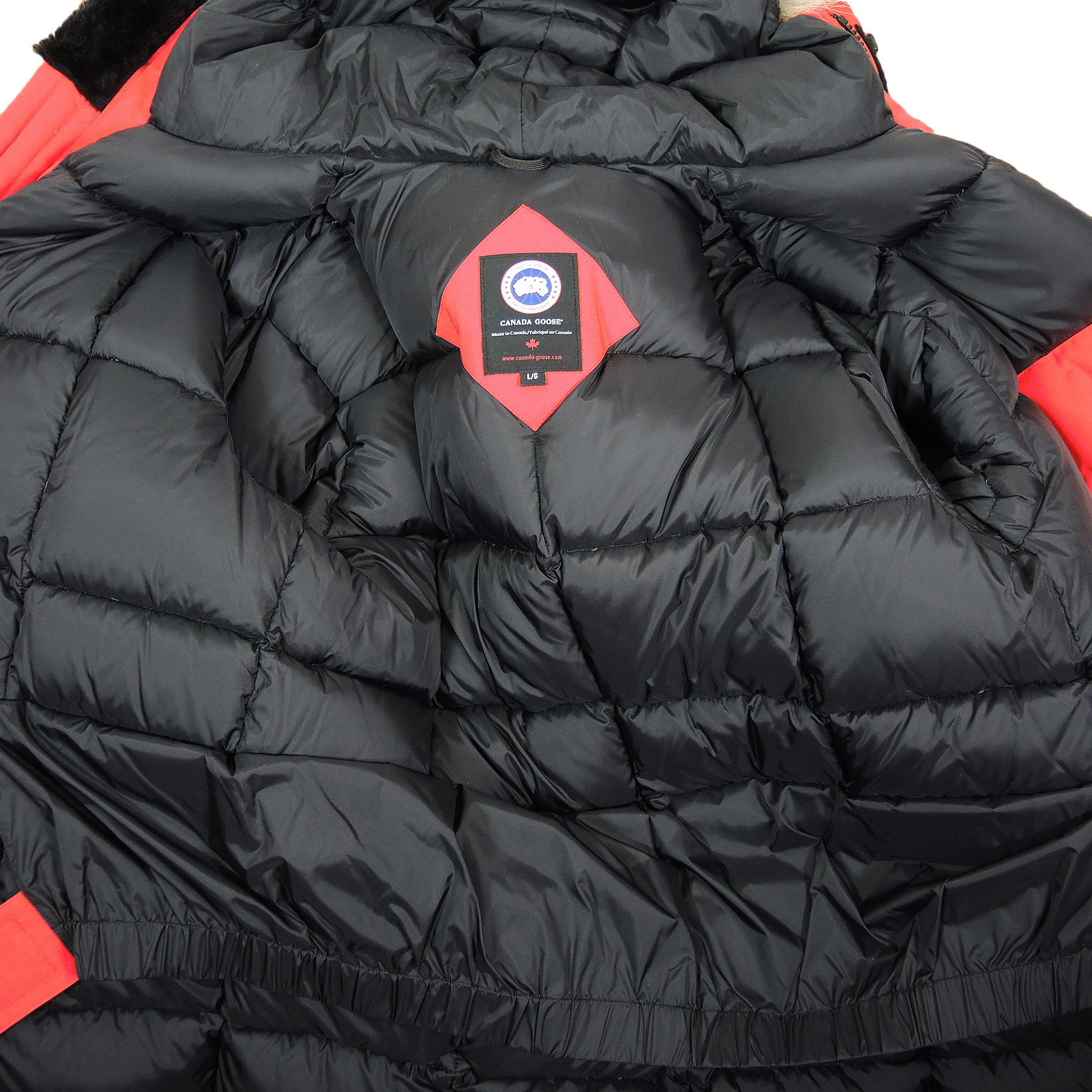 Men's Red Canada Goose Down Expedition Parka with Gordini Gloves