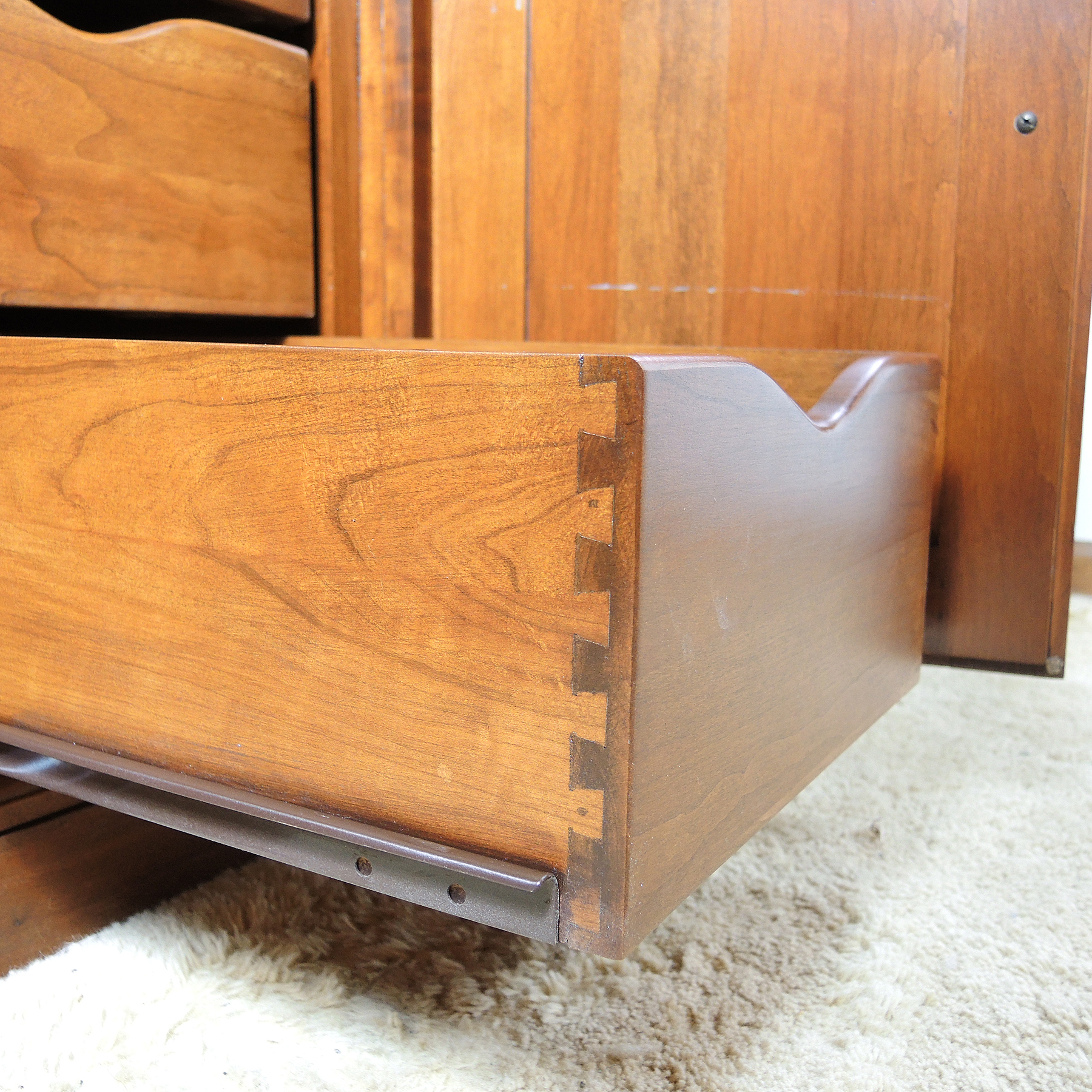 Cherry Modular Entertainment Wall Unit Cabinet by Wagner Wood Co.