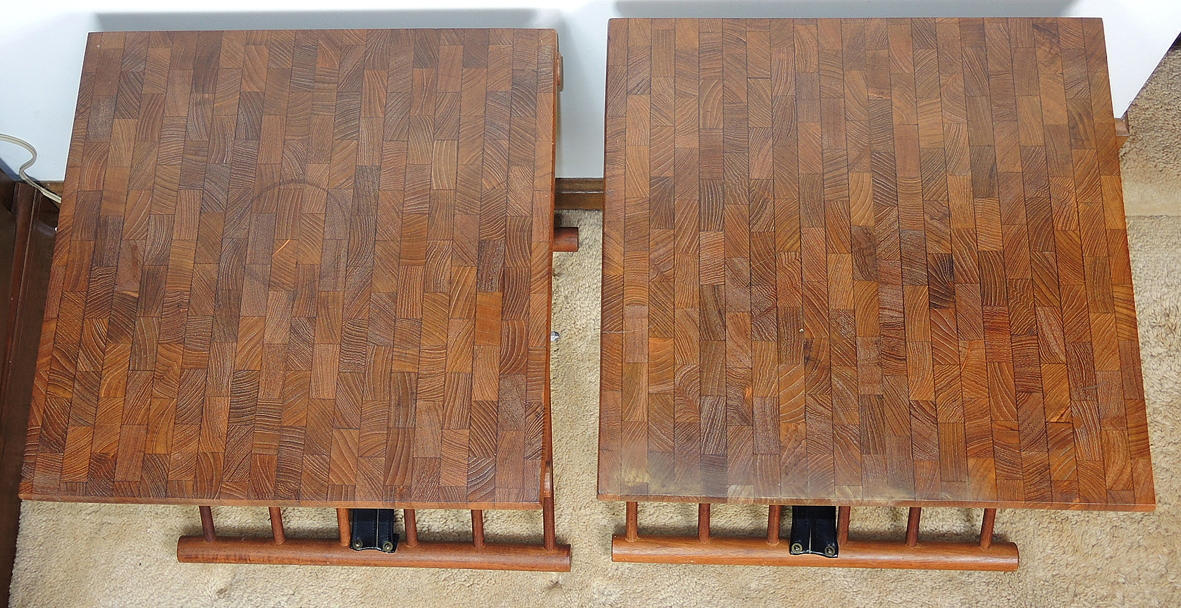 Vintage Danish Modern Style Mandalay Teak Folding Side Tables