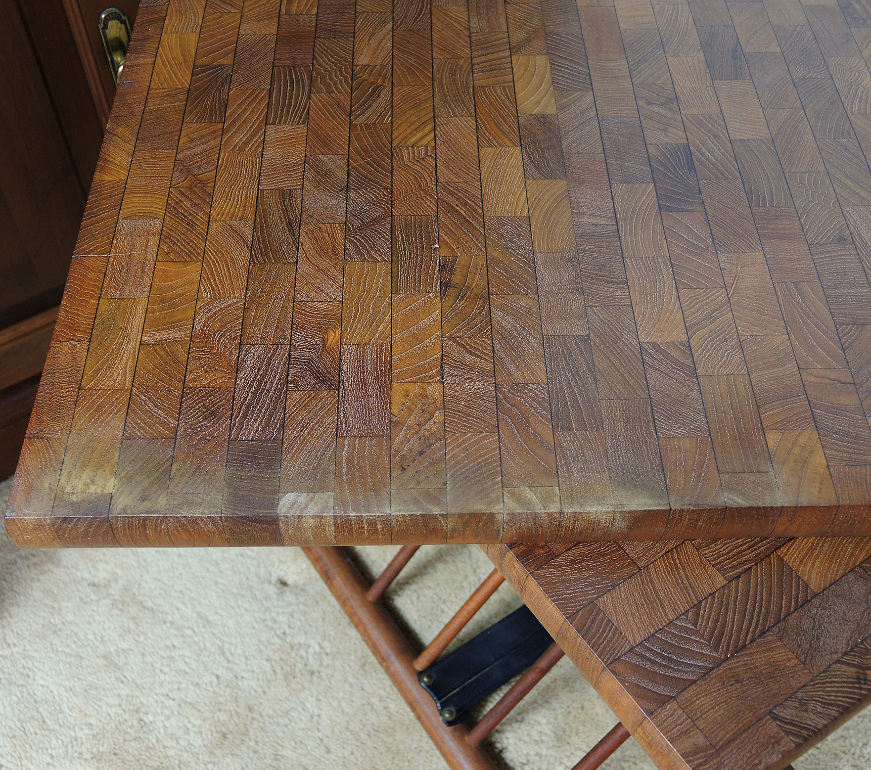 Vintage Danish Modern Style Mandalay Teak Folding Side Tables