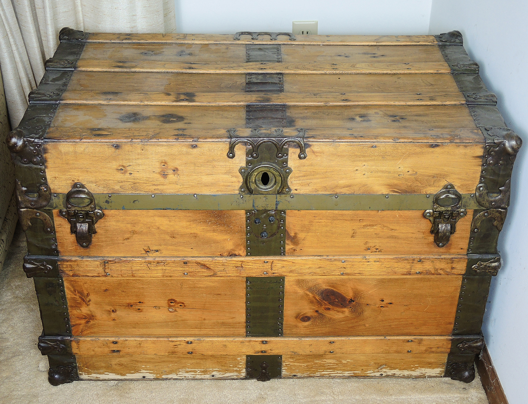 Vintage Wooden Steamer Trunk
