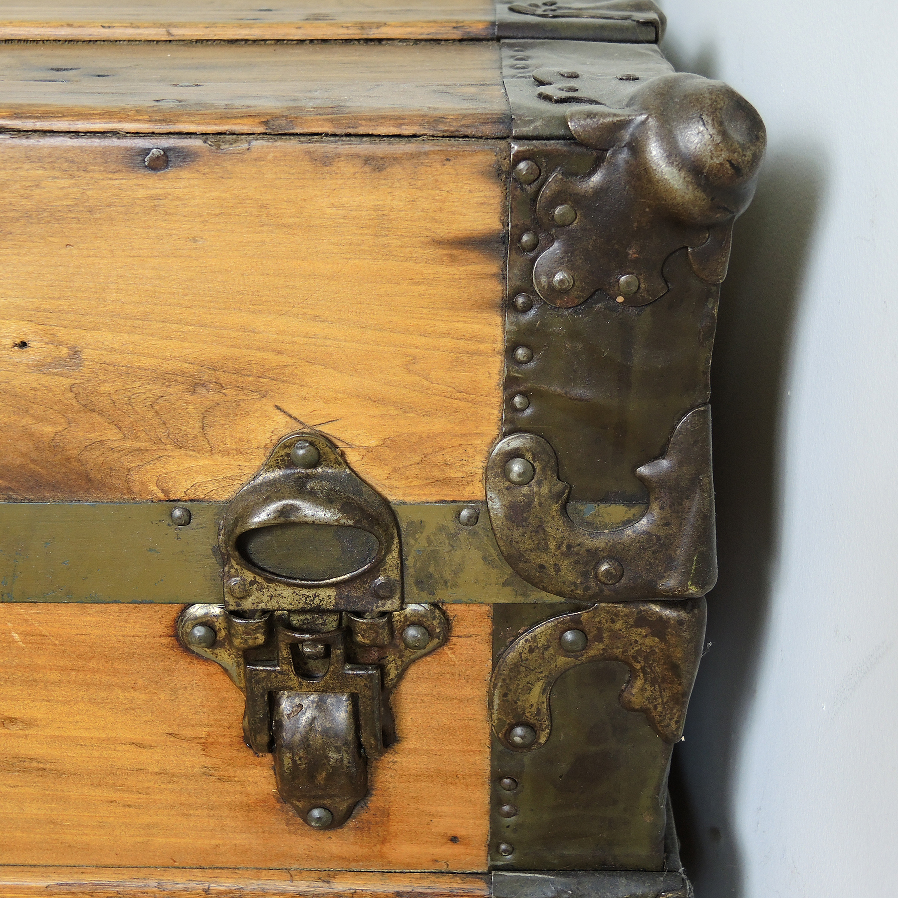 Vintage Wooden Steamer Trunk