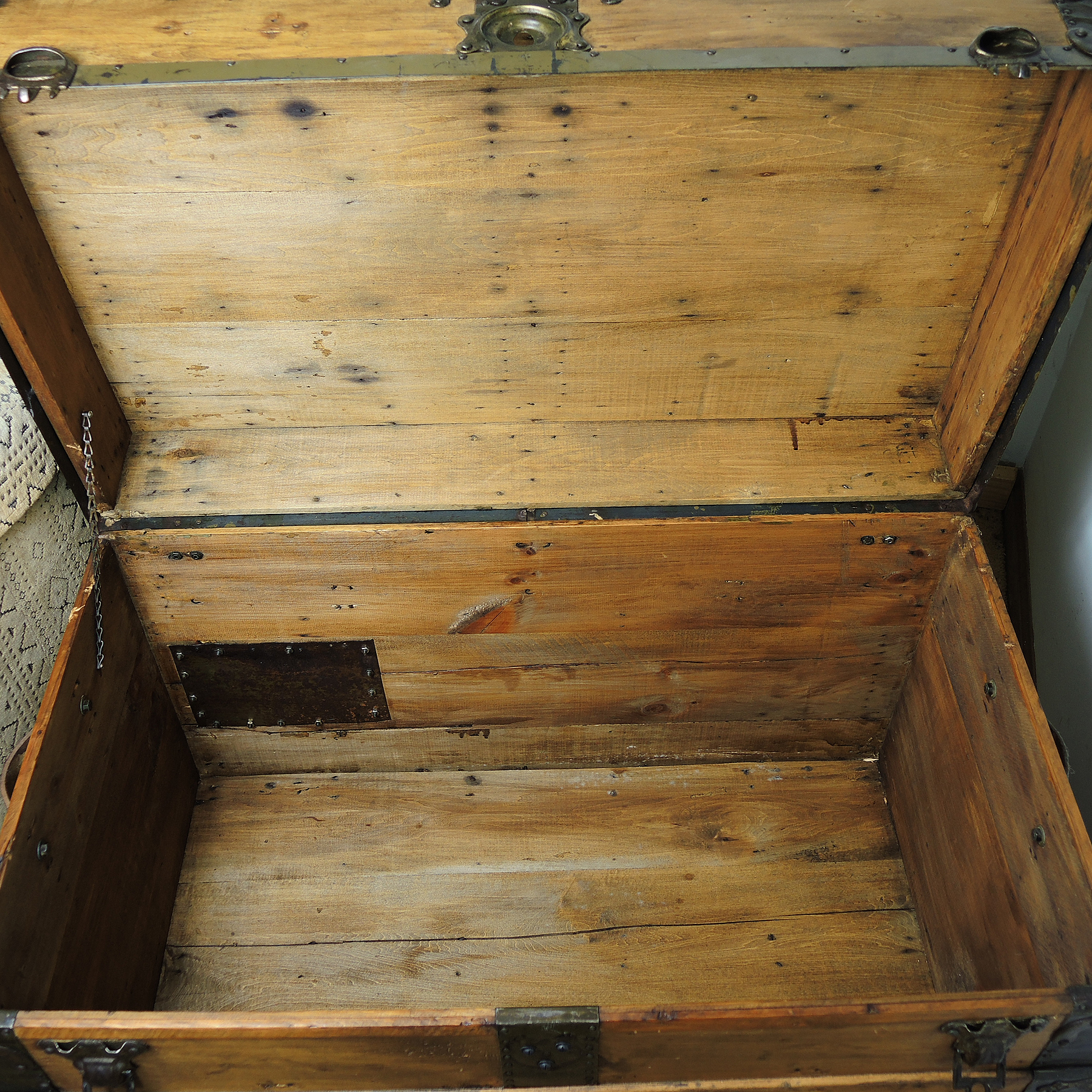 Vintage Wooden Steamer Trunk