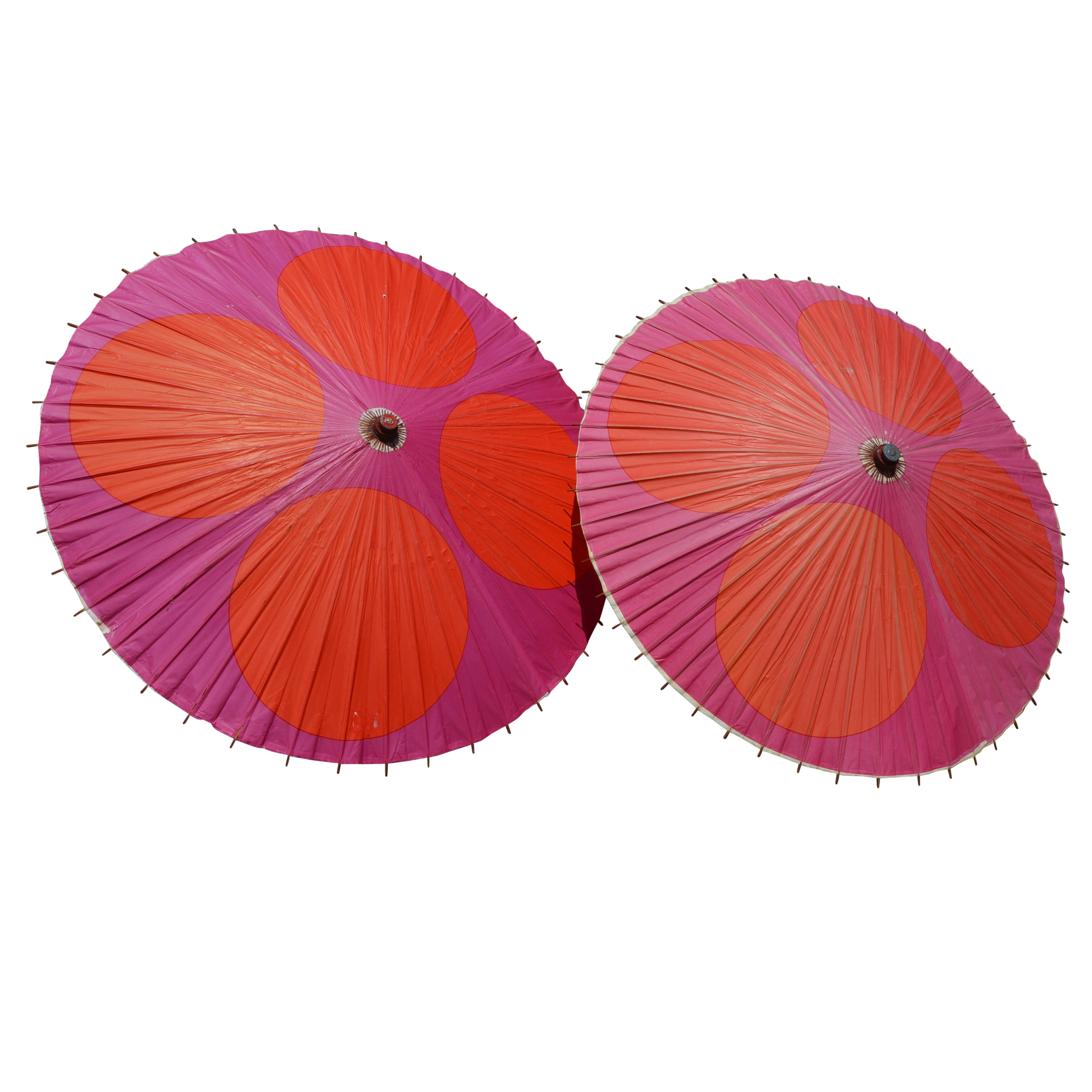 Vintage Japanese Paper and Bamboo Parasols