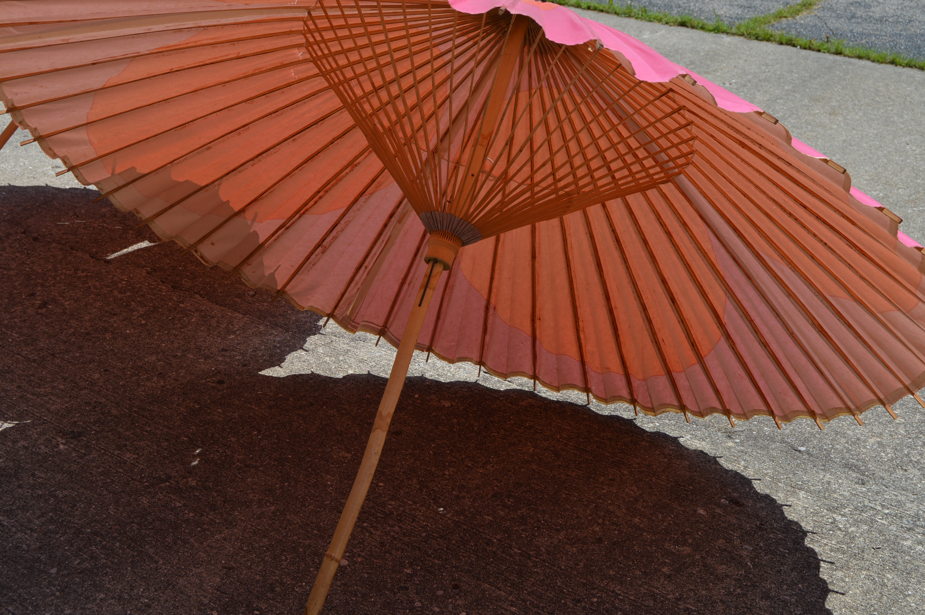 Vintage Japanese Paper and Bamboo Parasols
