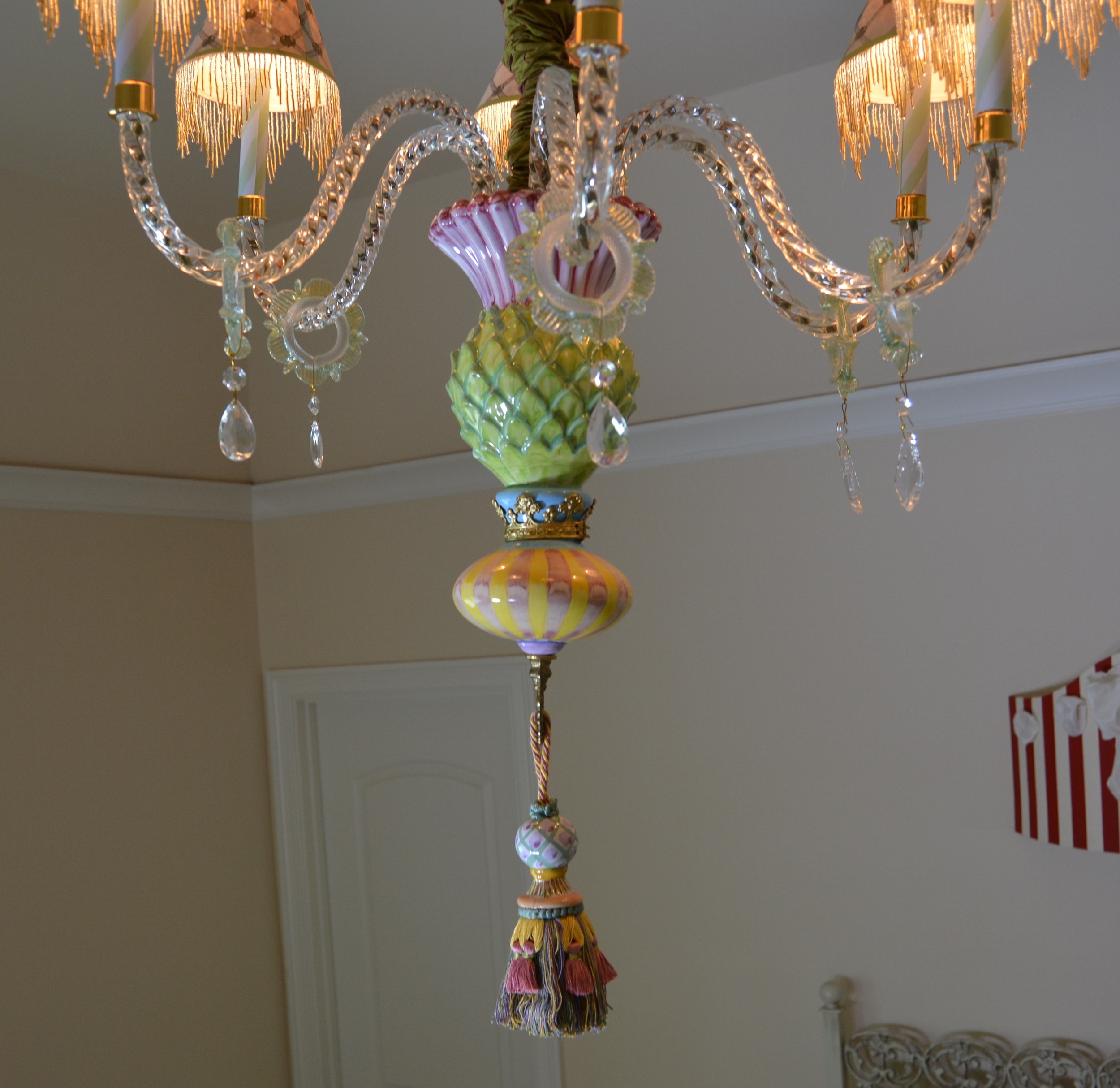 MacKenzie-Childs "Thistle" Pottery Chandelier