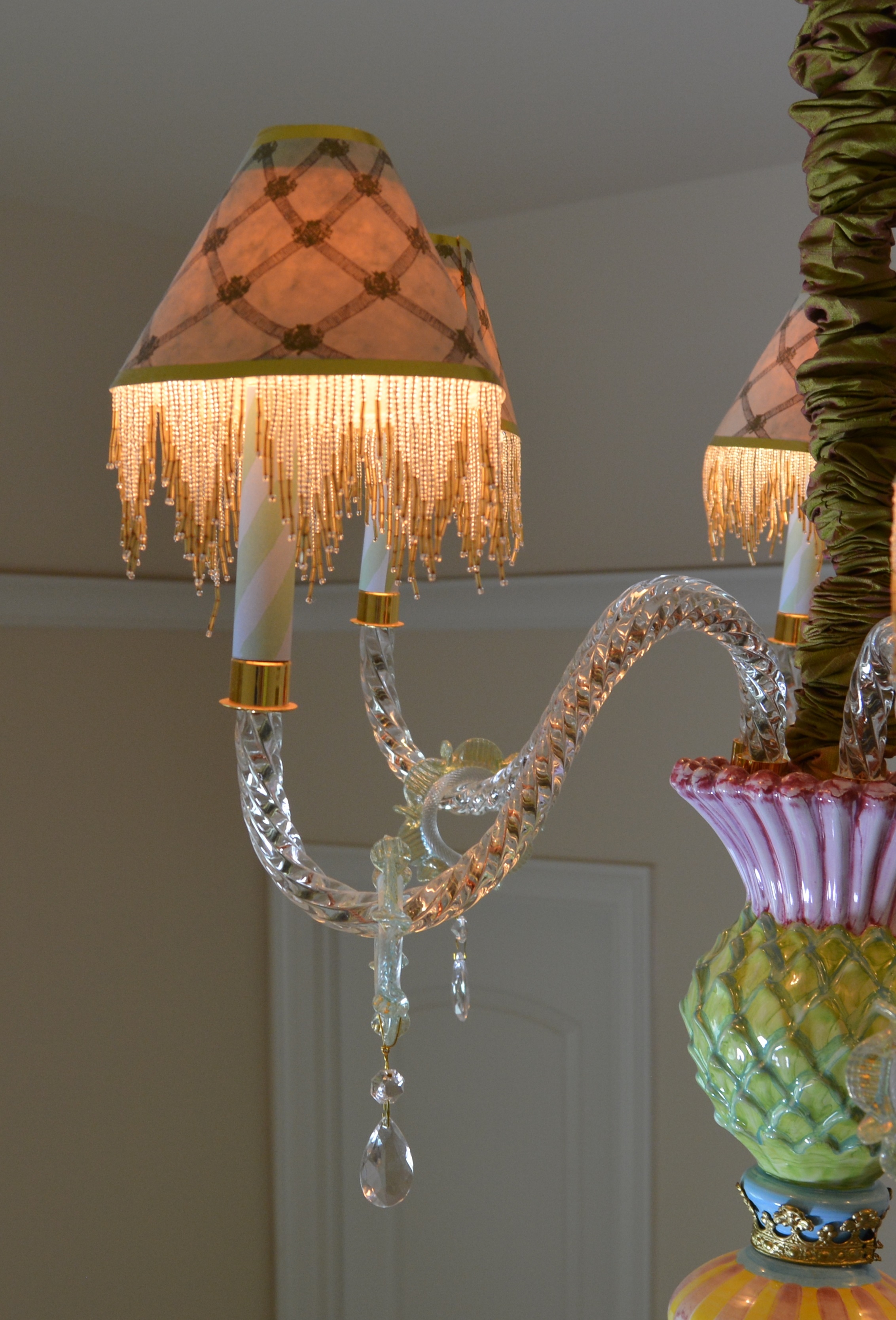 MacKenzie-Childs "Thistle" Pottery Chandelier
