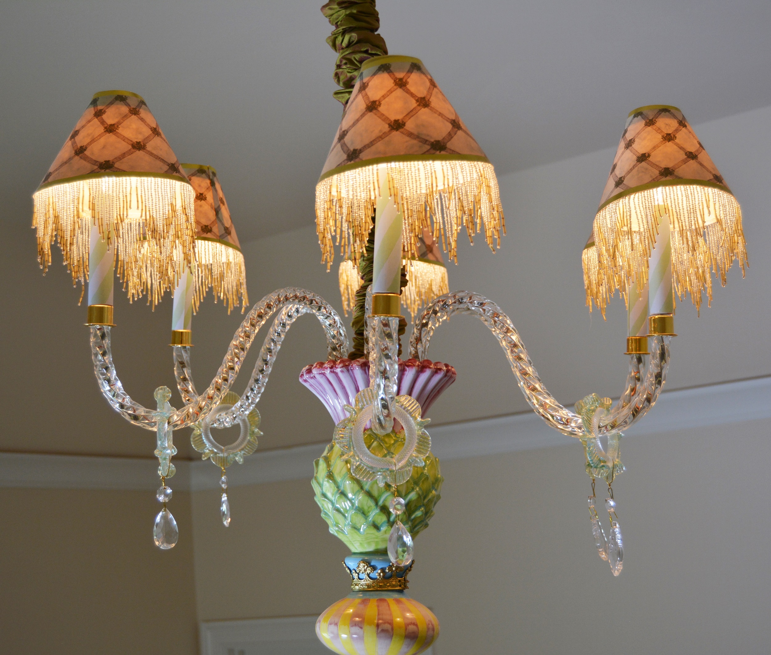 MacKenzie-Childs "Thistle" Pottery Chandelier