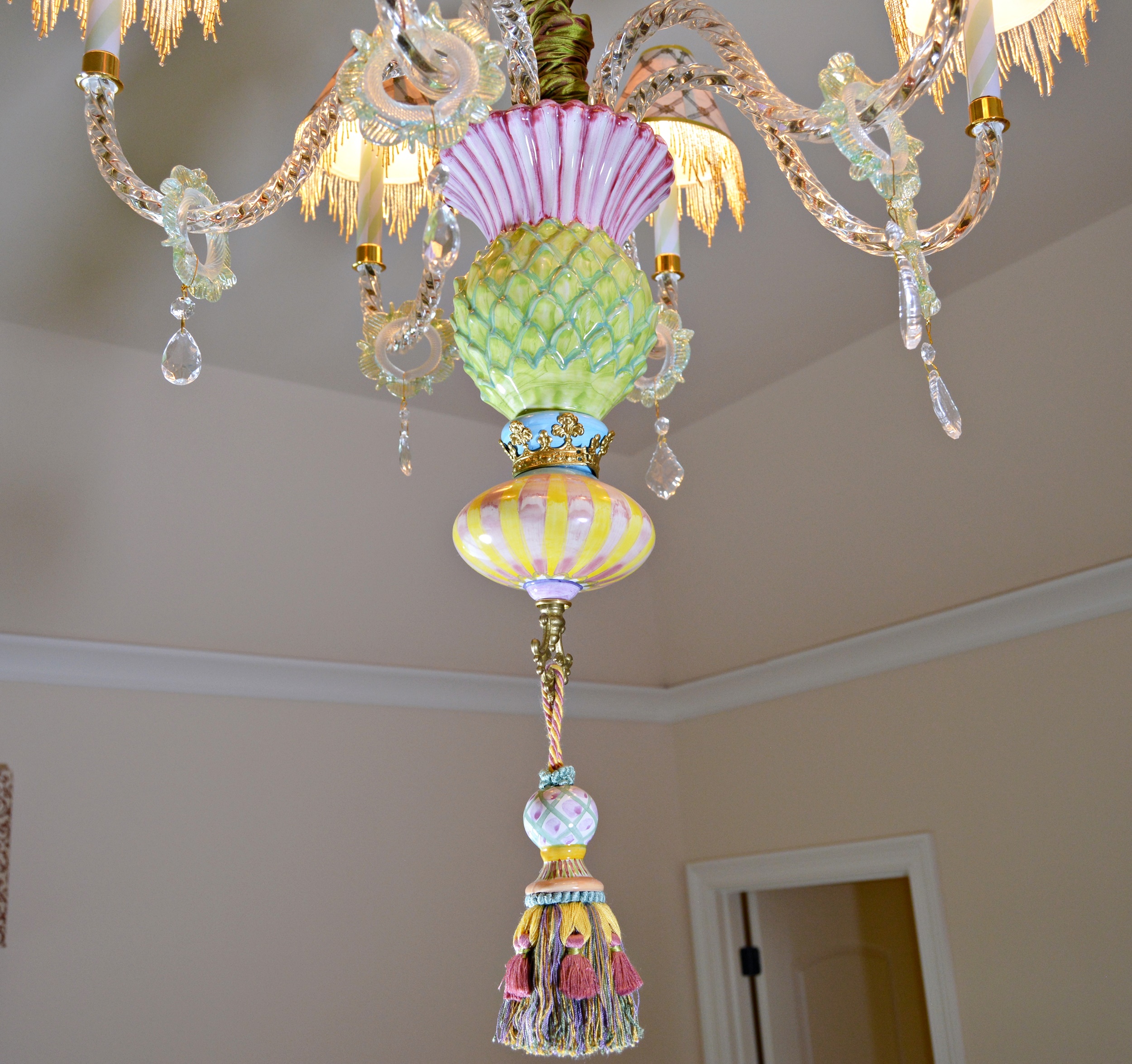 MacKenzie-Childs "Thistle" Pottery Chandelier