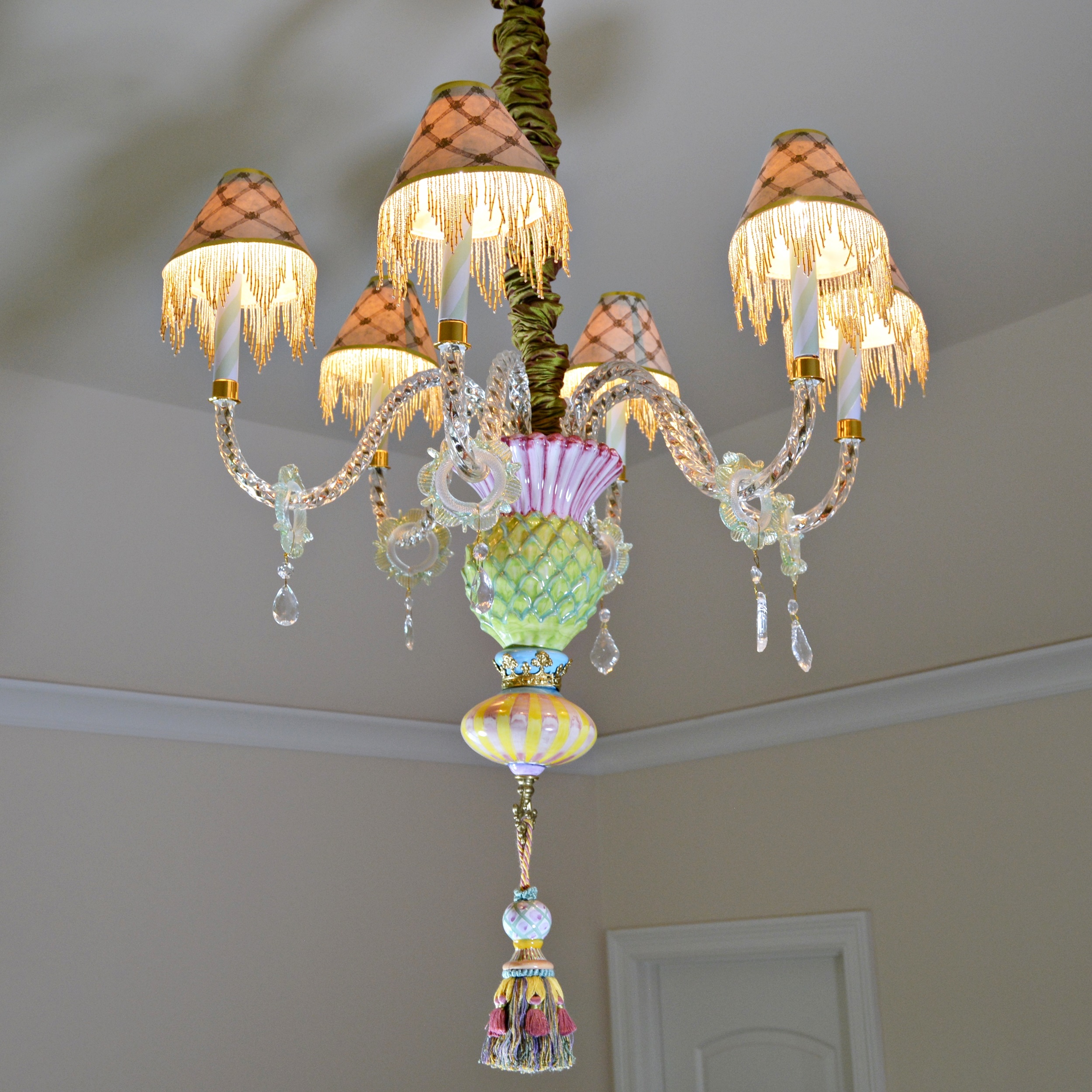 MacKenzie-Childs "Thistle" Pottery Chandelier