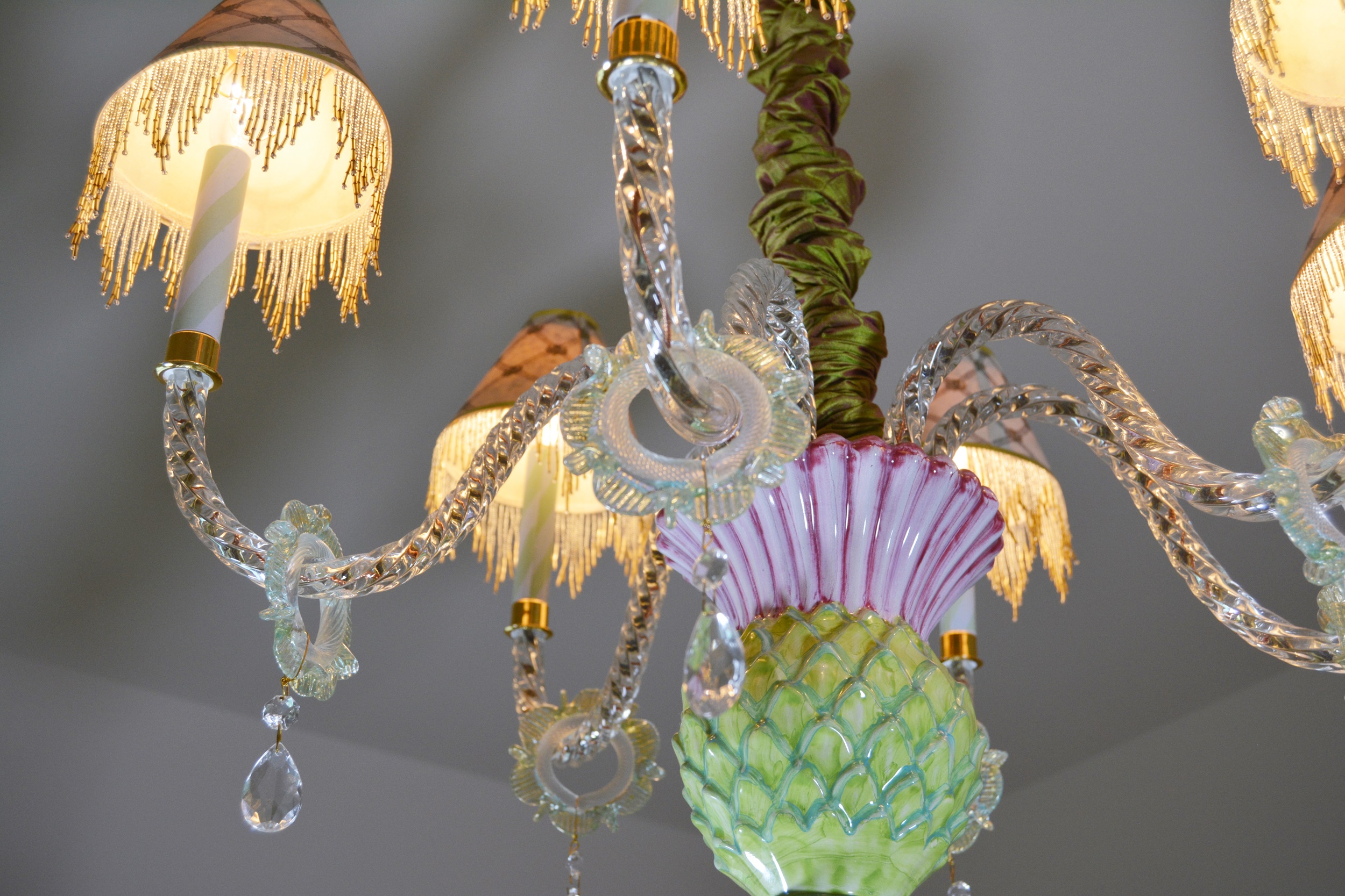 MacKenzie-Childs "Thistle" Pottery Chandelier