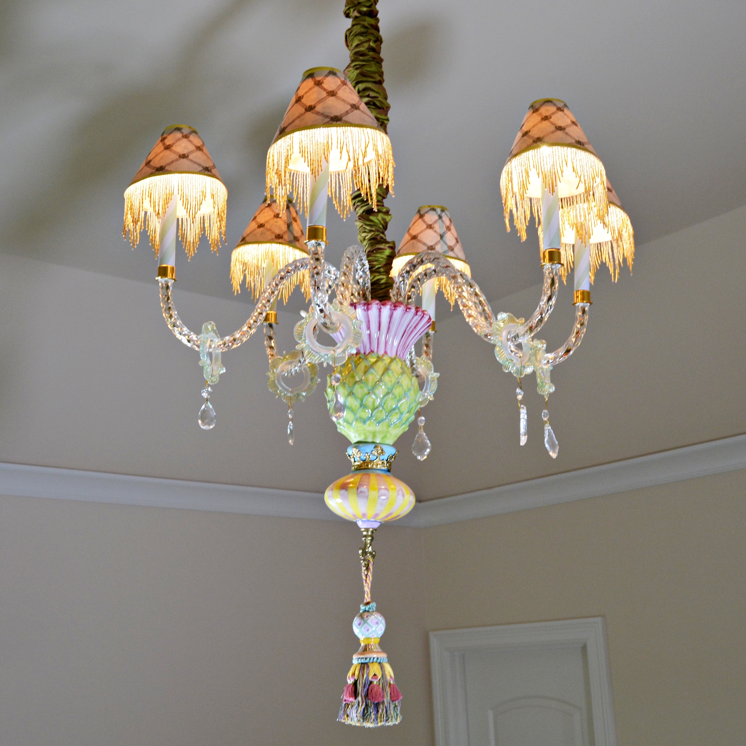 MacKenzie-Childs "Thistle" Pottery Chandelier