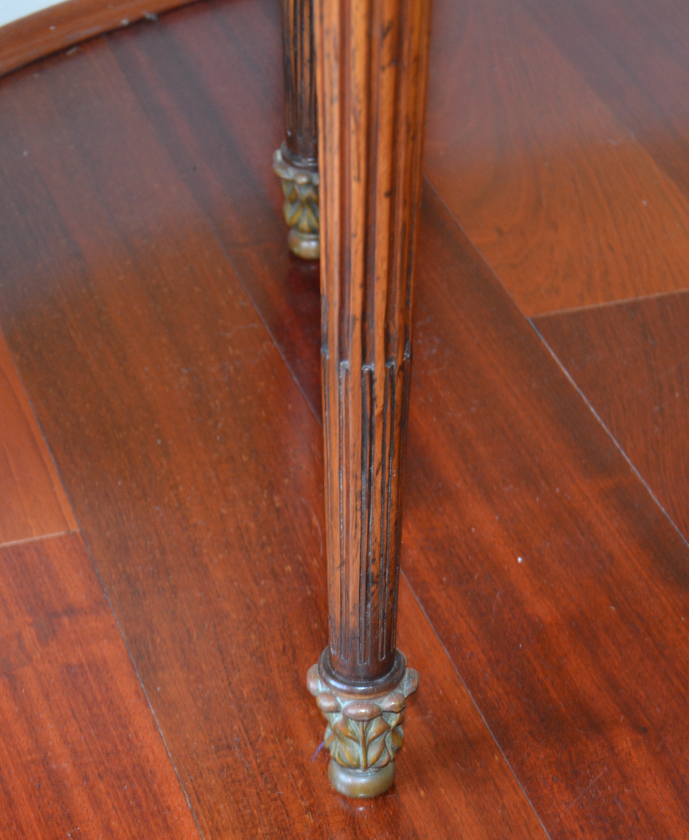 Adam Style Marquetry Demilune Console Table by Jonathan Charles Fine Furniture