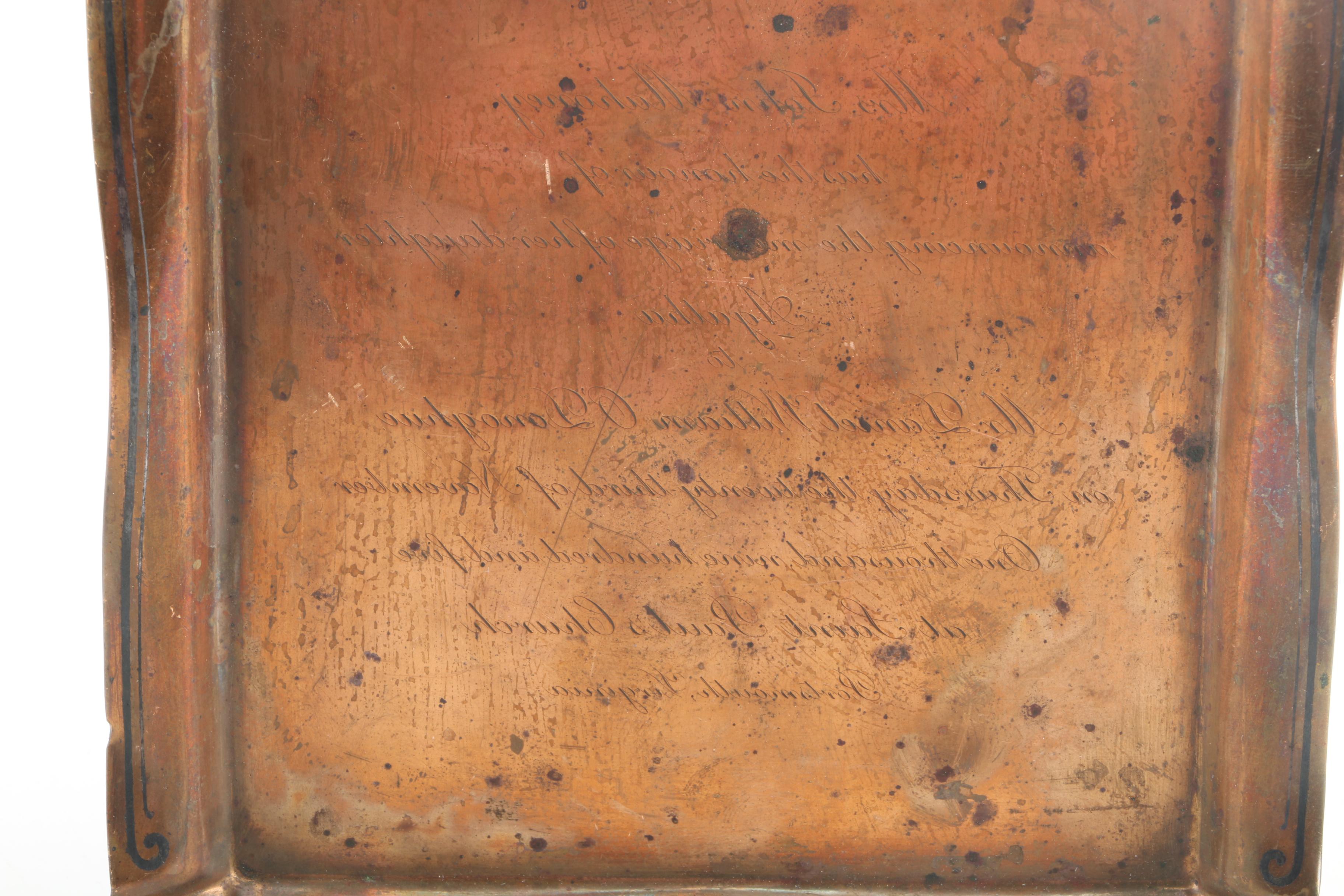 Antique Tiffany & Co. Engraved Copper Wedding Invitation Printer's Plate