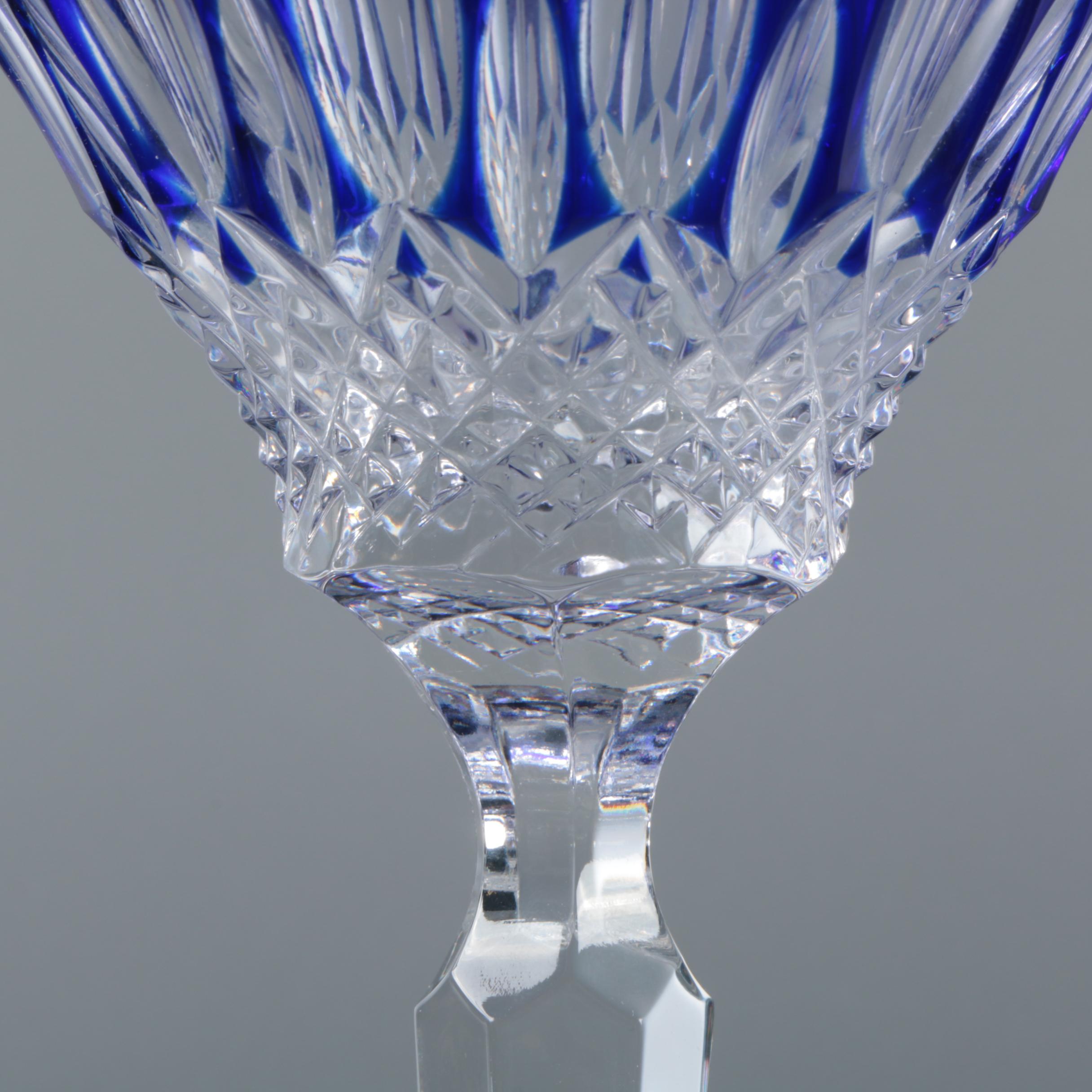 Waterford Crystal "Clarendon" Cobalt Martini Glasses