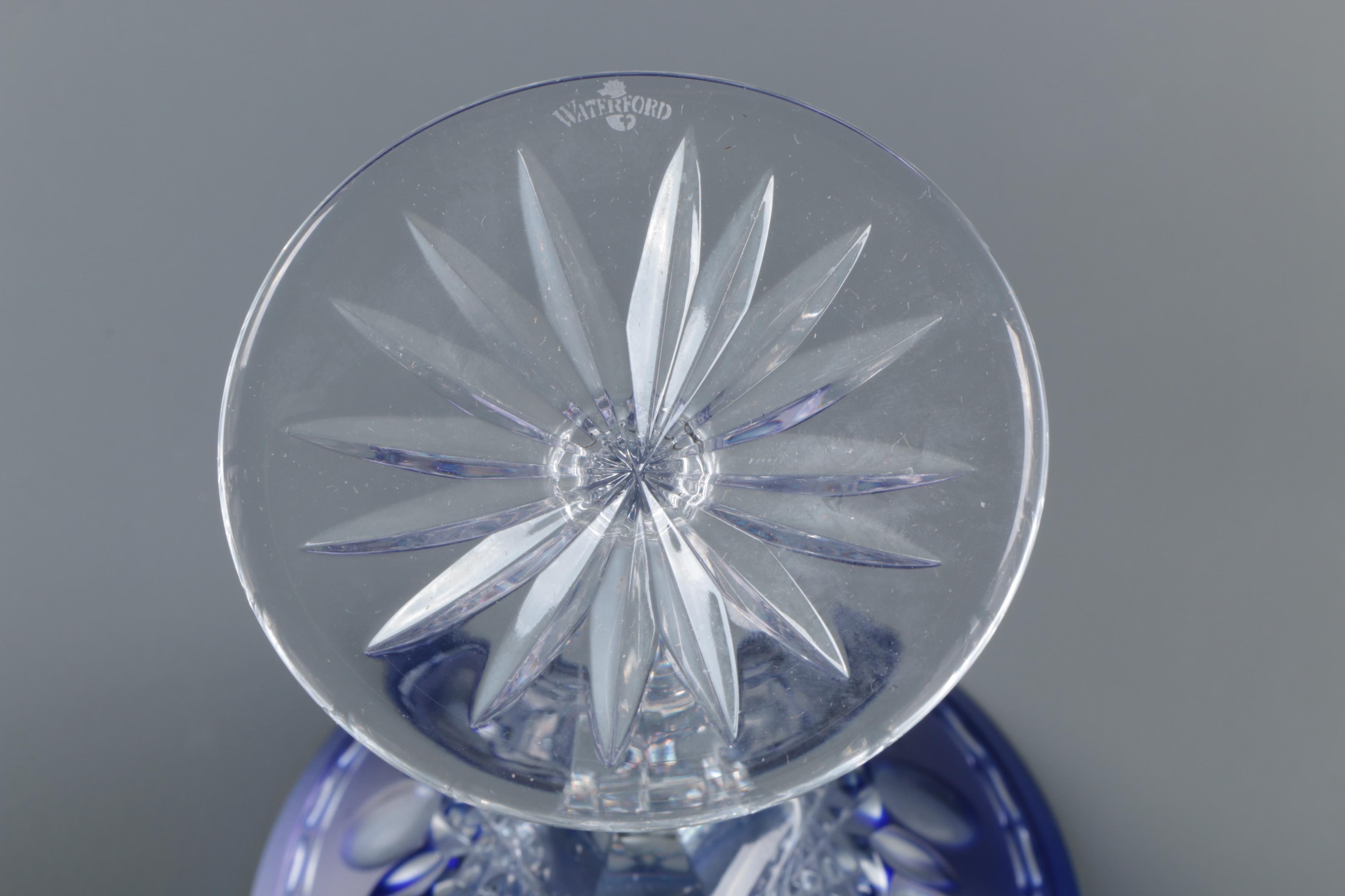 Waterford Crystal "Clarendon" Cobalt Martini Glasses