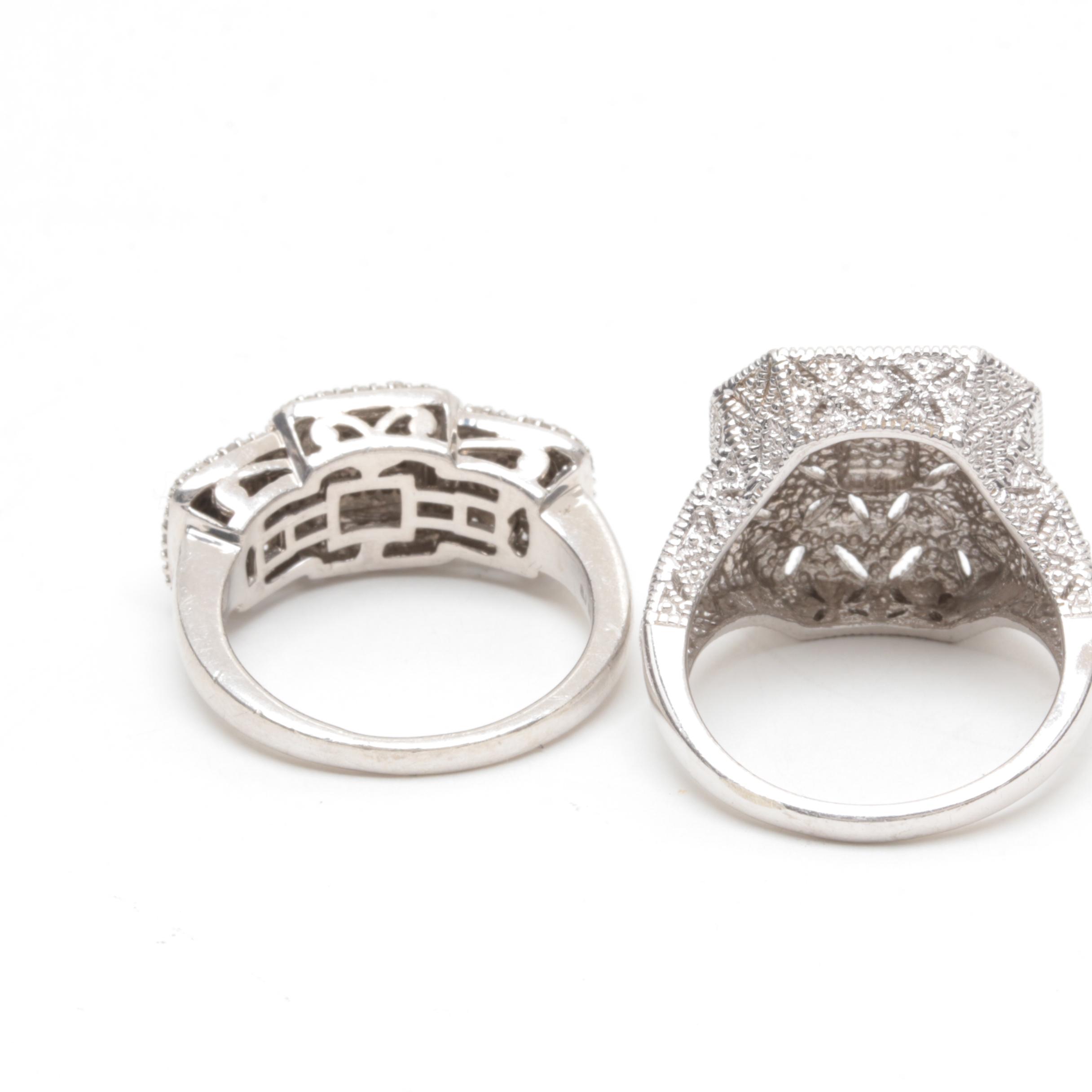 Sterling Silver Diamond Rings