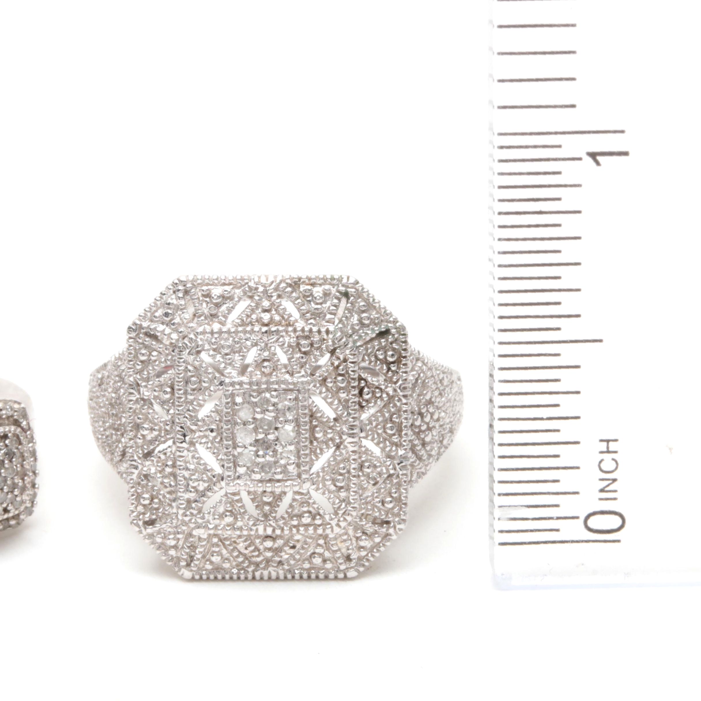 Sterling Silver Diamond Rings