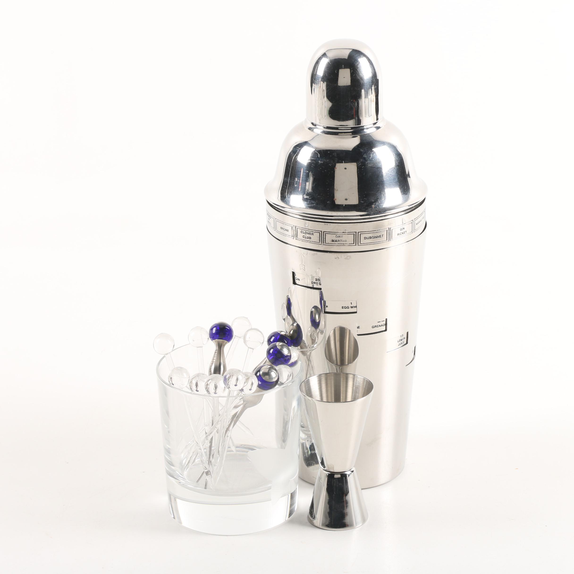 Stainless Steel Barware Featuring Pottery Barn and Chopard Old Fashioned Glass