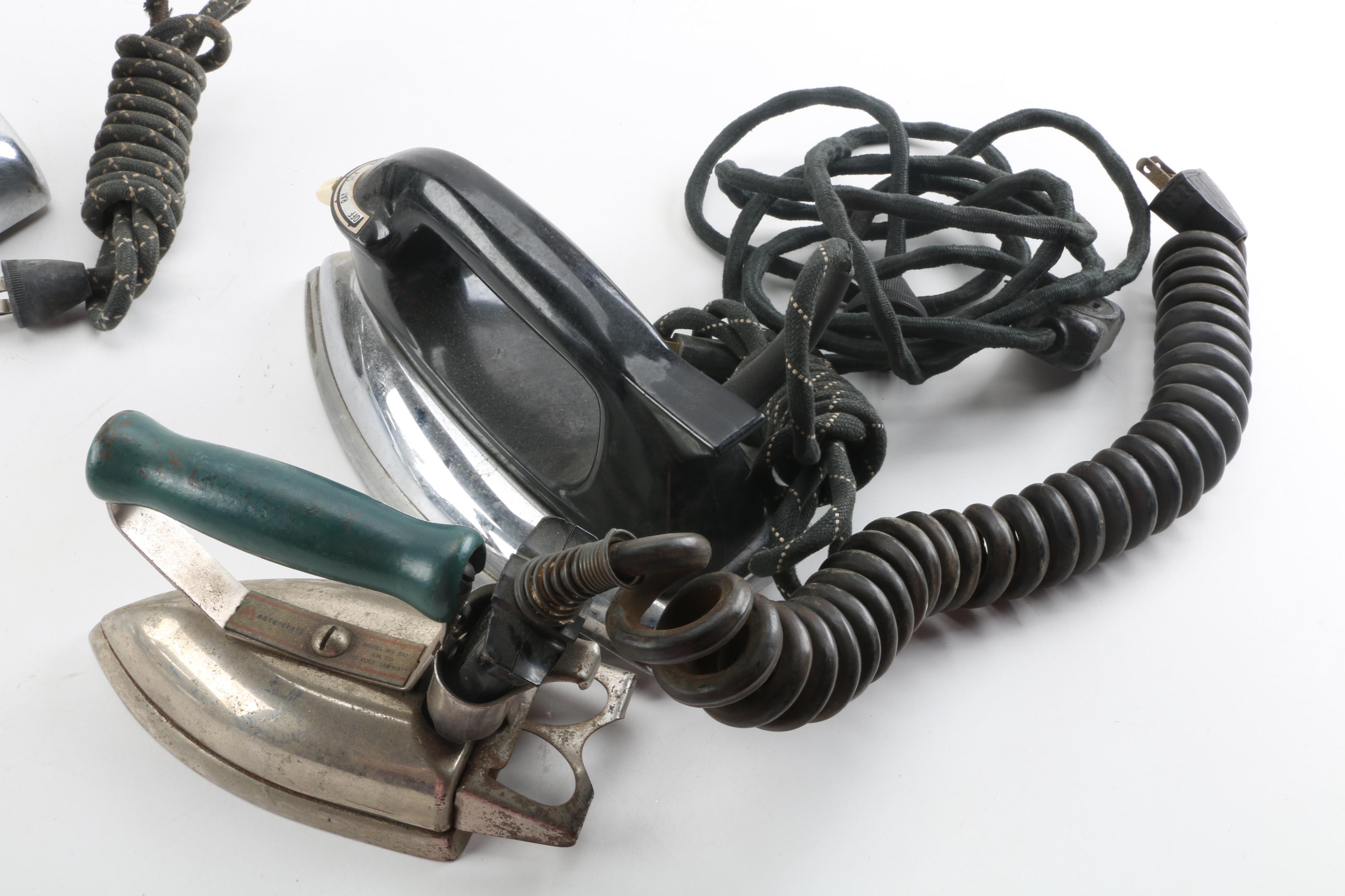 Vintage Clothing Irons Including Westinghouse