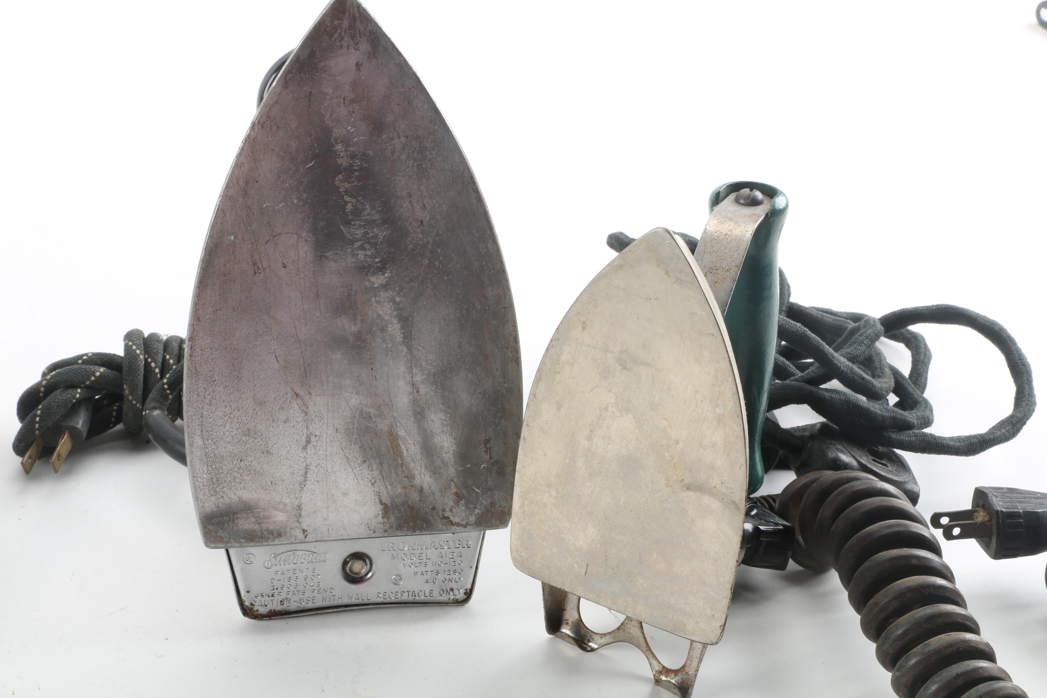Vintage Clothing Irons Including Westinghouse