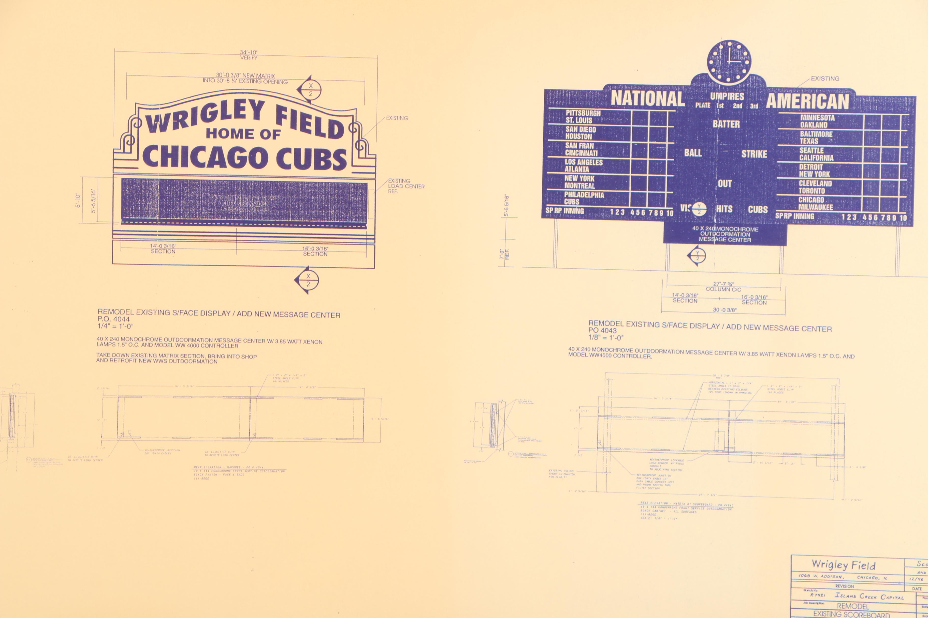 Blueprint for Wrigley Field Scoreboard Remodel