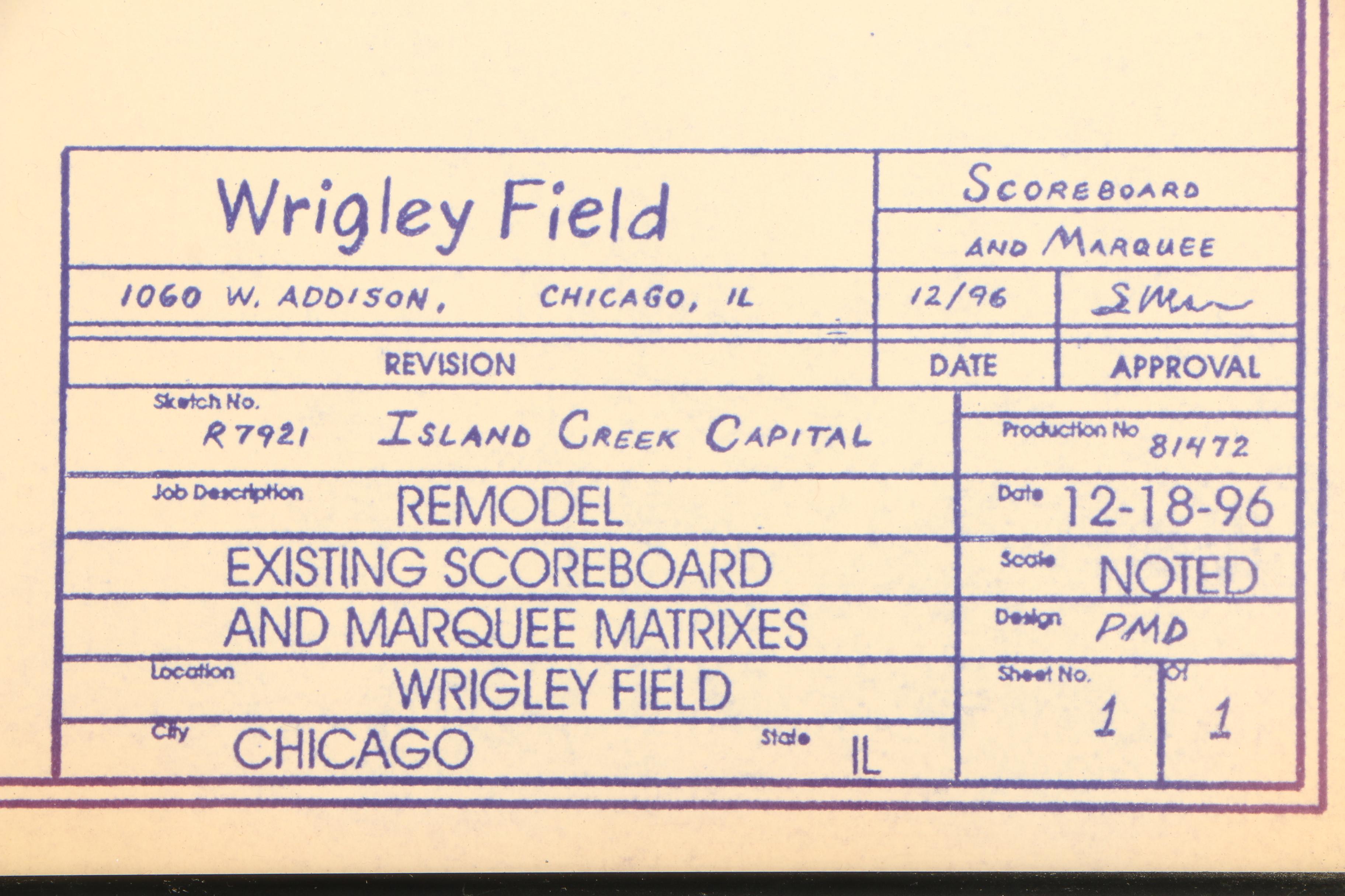 Blueprint for Wrigley Field Scoreboard Remodel