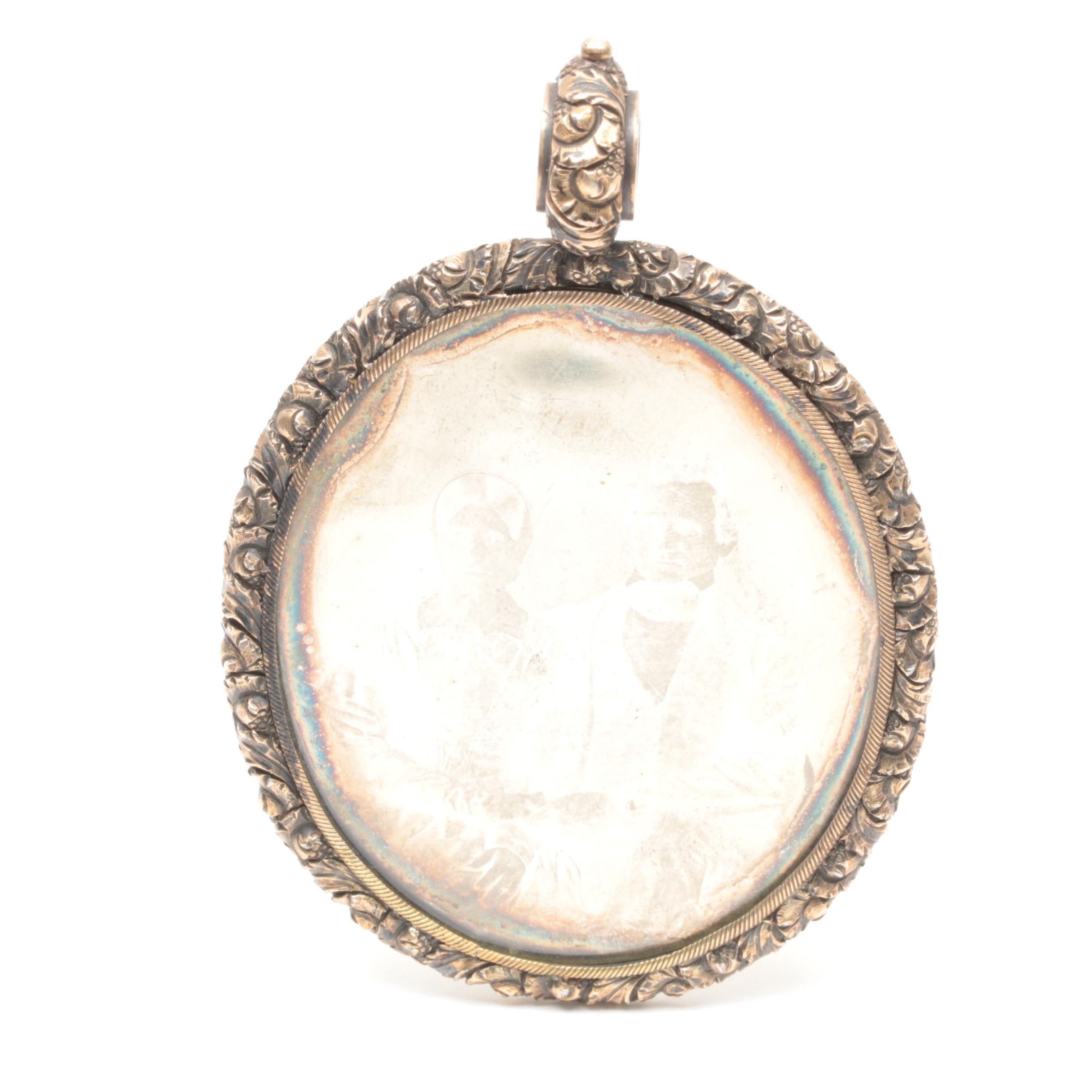 Victorian Memento Mori Daguerreotype Portrait Pendant