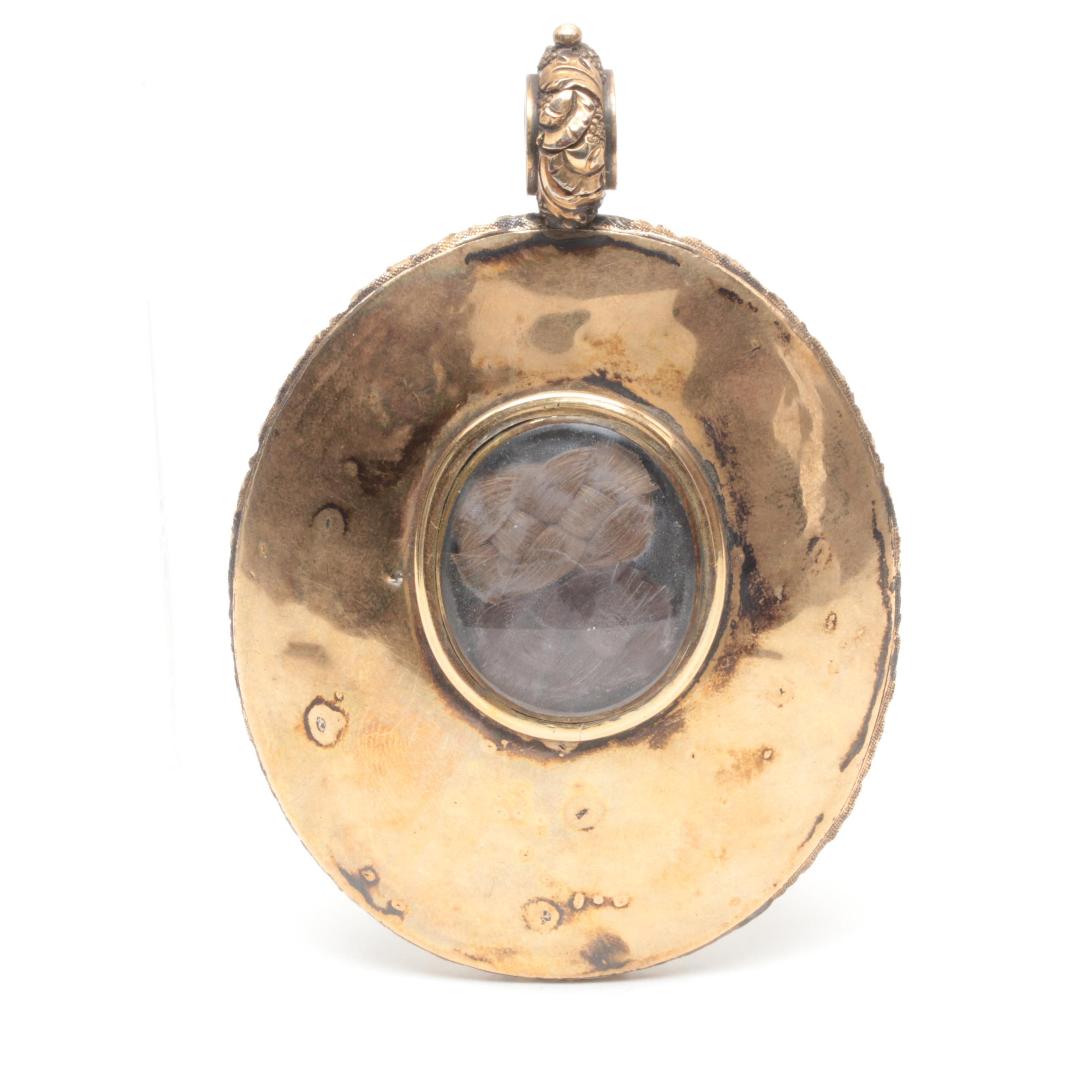 Victorian Memento Mori Daguerreotype Portrait Pendant