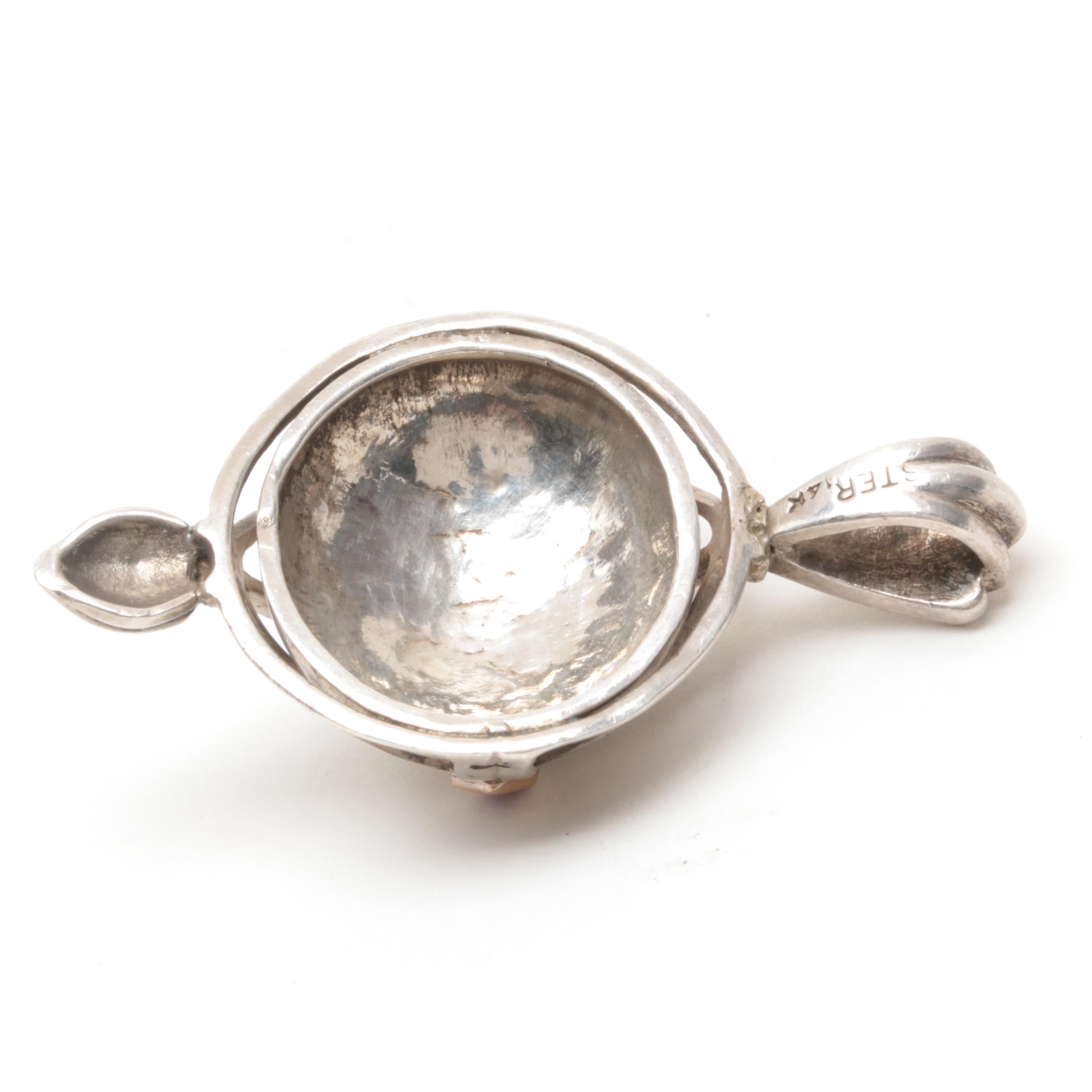 Sterling Silver Larimar, Synthetic Ruby and Chrome Diopside Jewelry