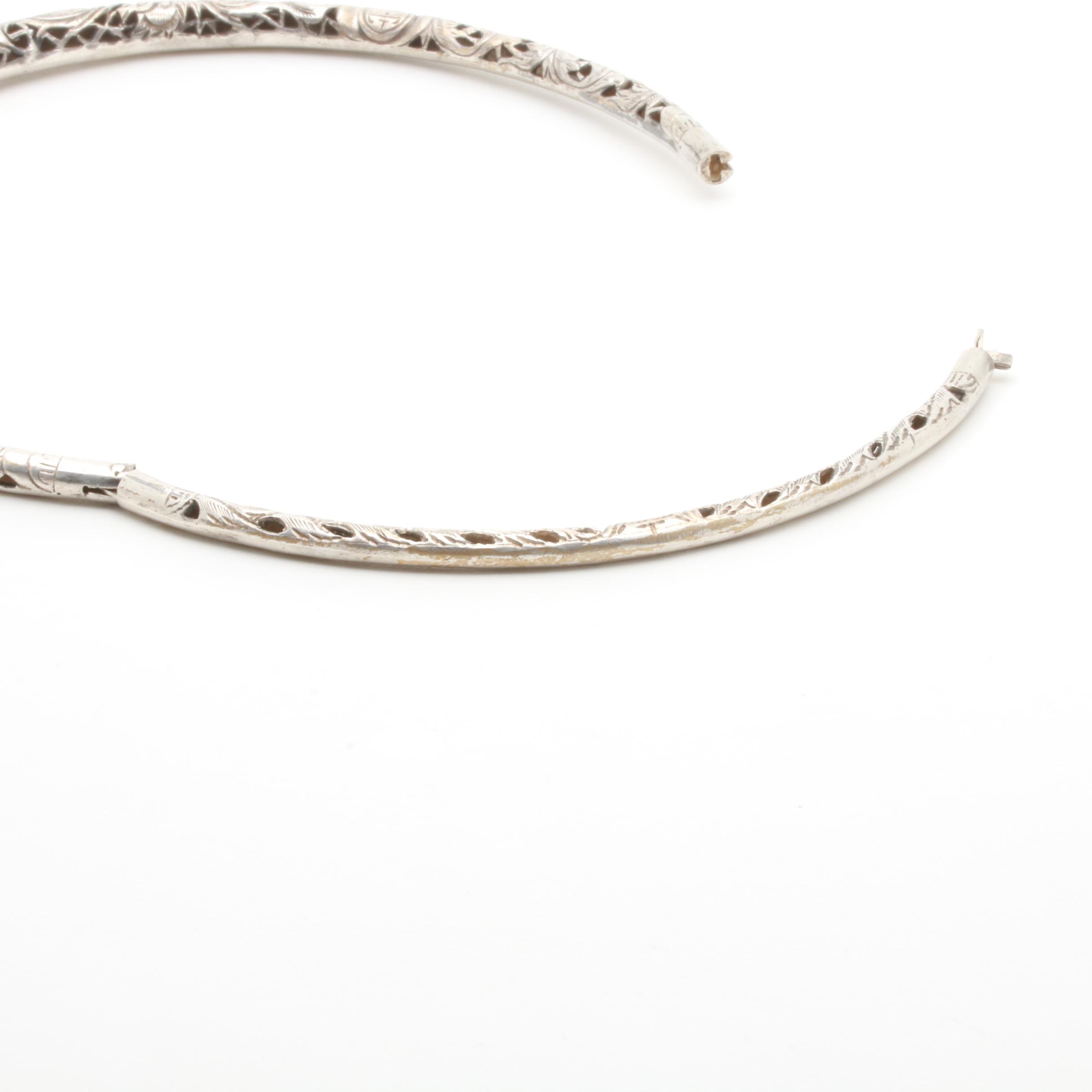 Sterling Silver Bracelet and Silver Tone Necklace