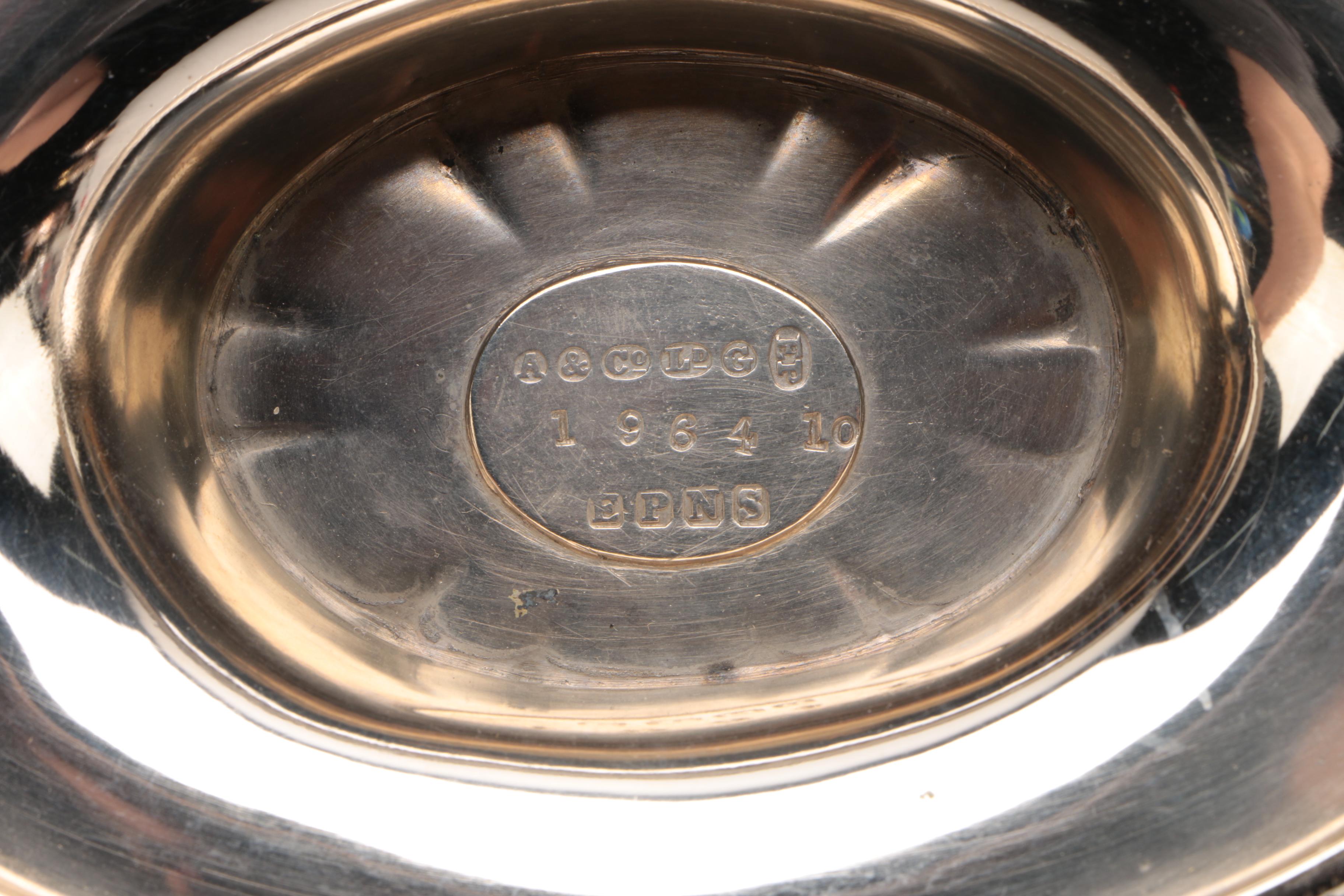 Wallace "Baroque" Condiment Shakers and Ladle with Other Silver Plate Tableware