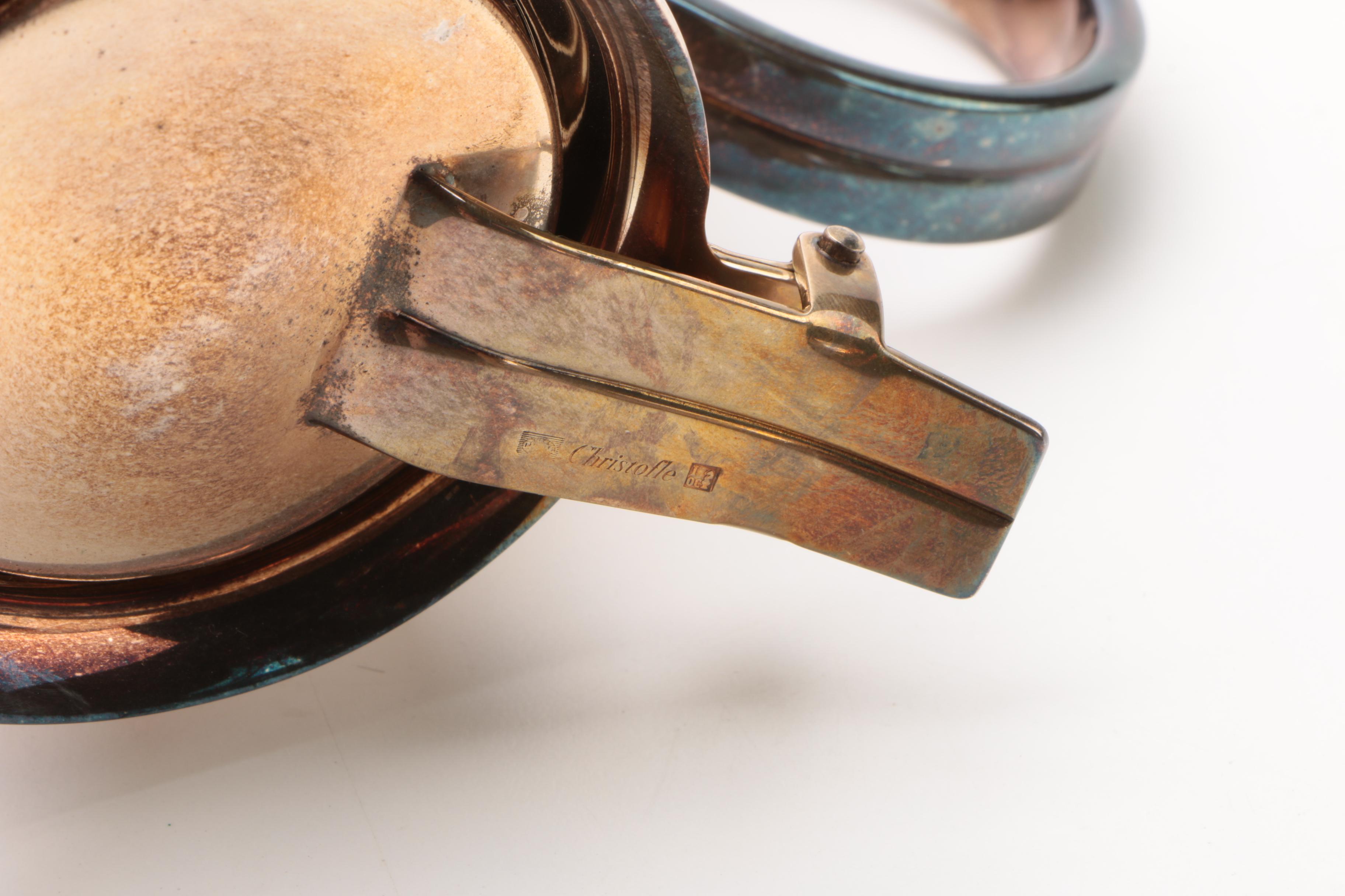 Wallace "Baroque" Condiment Shakers and Ladle with Other Silver Plate Tableware