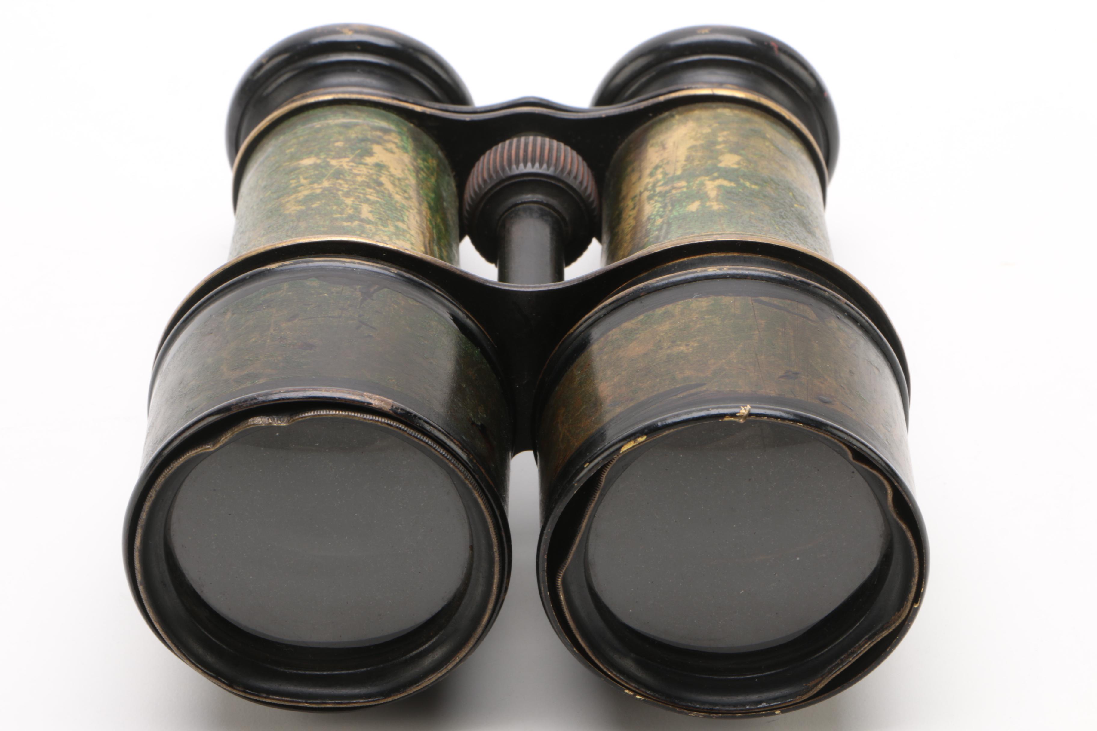 WWI Era Marchand Field Glasses and Opera Glasses with Bone and Mother of Pearl