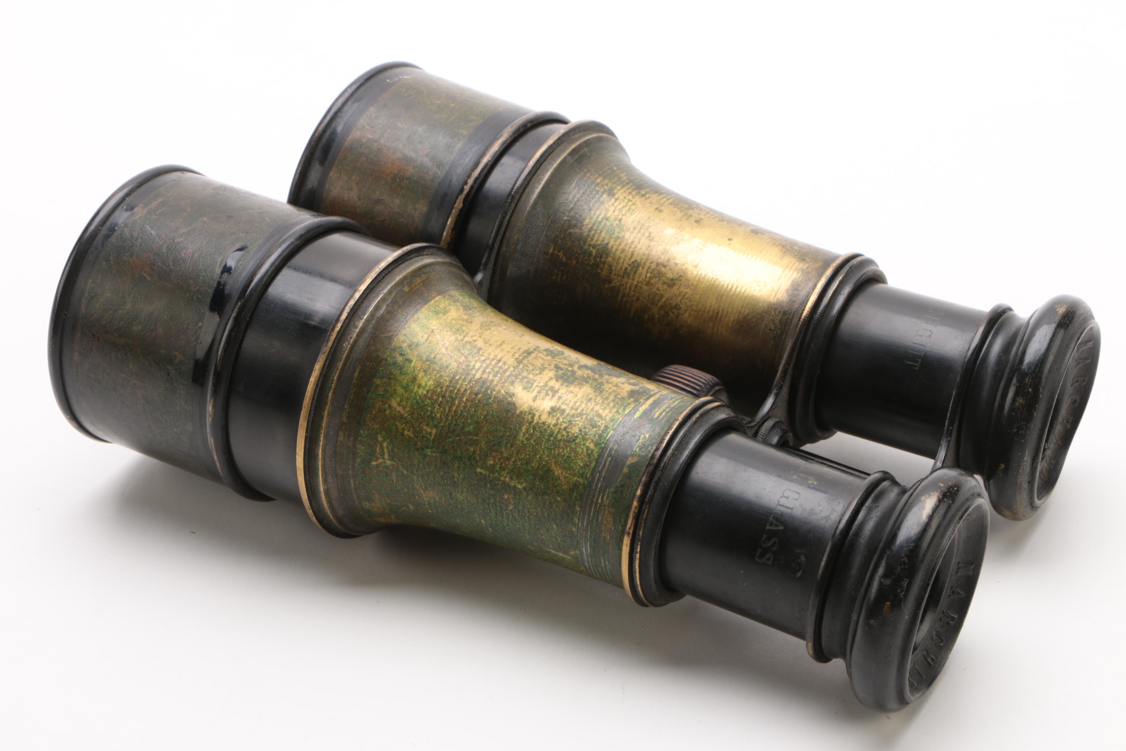 WWI Era Marchand Field Glasses and Opera Glasses with Bone and Mother of Pearl