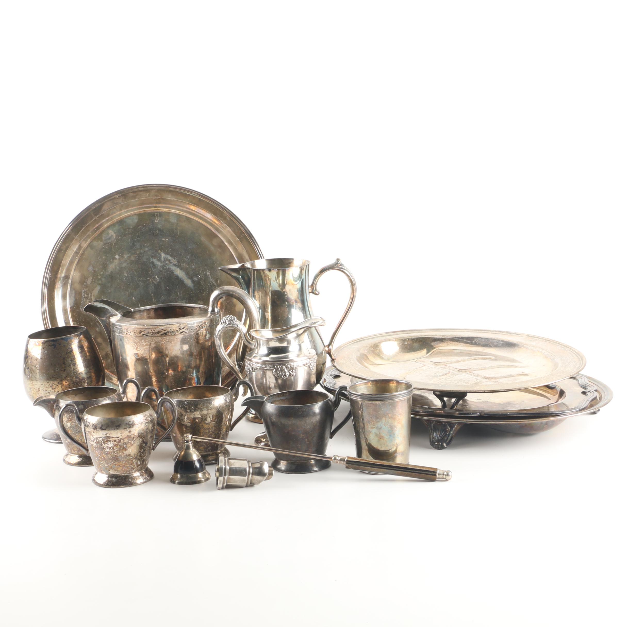 Vintage Silver Plate Serveware and Drinkware Featuring Academy Silver Co.