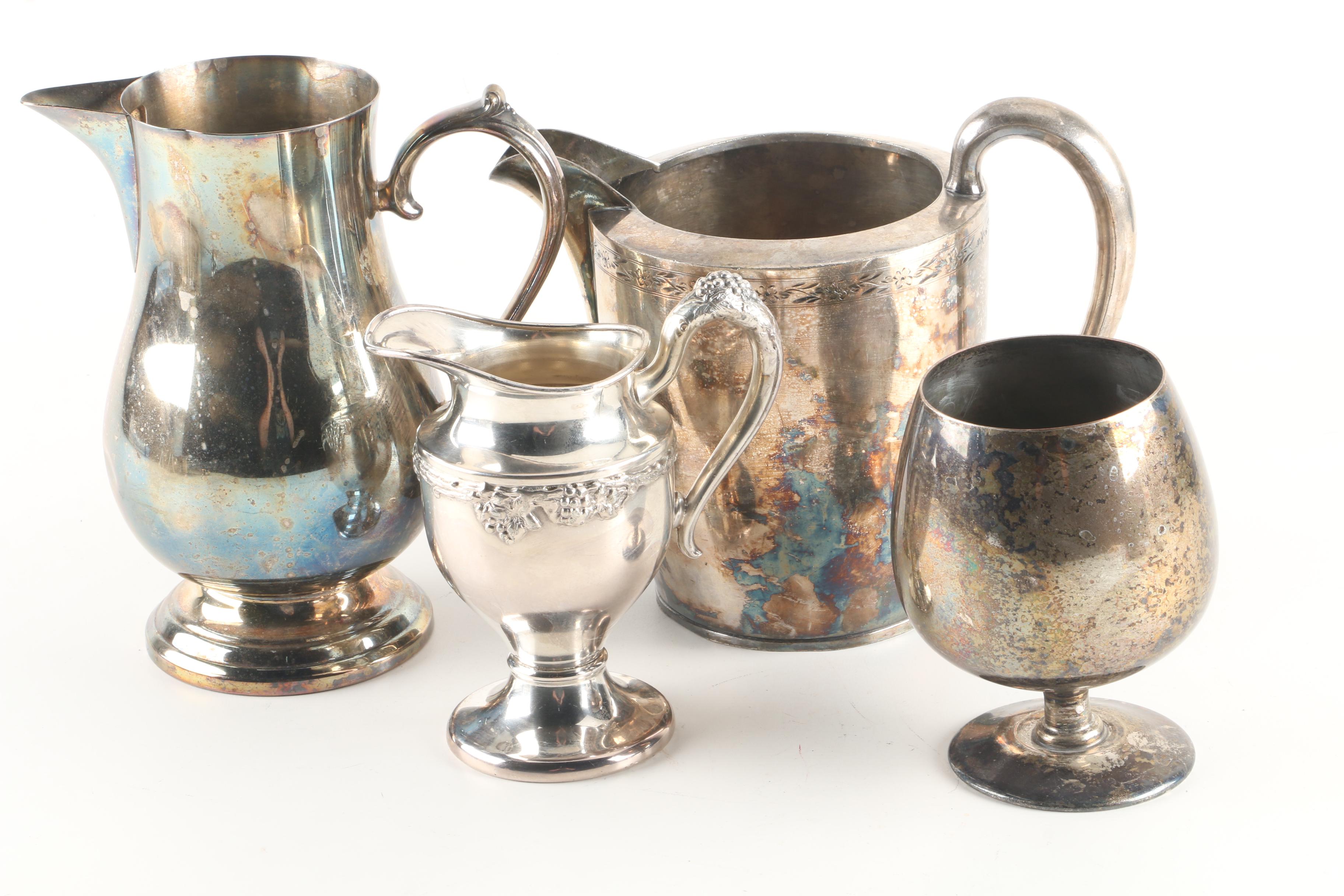 Vintage Silver Plate Serveware and Drinkware Featuring Academy Silver Co.