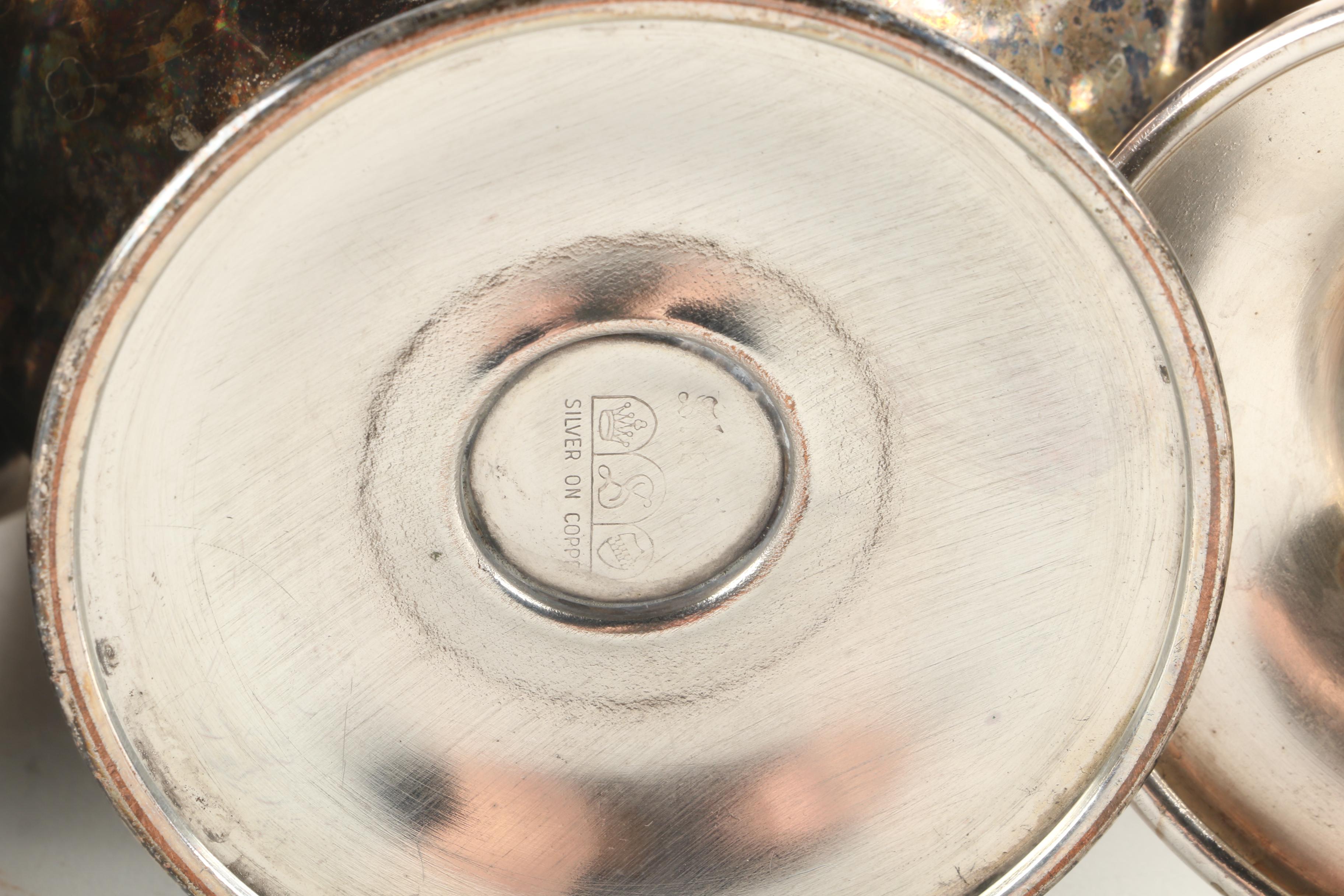 Vintage Silver Plate Serveware and Drinkware Featuring Academy Silver Co.