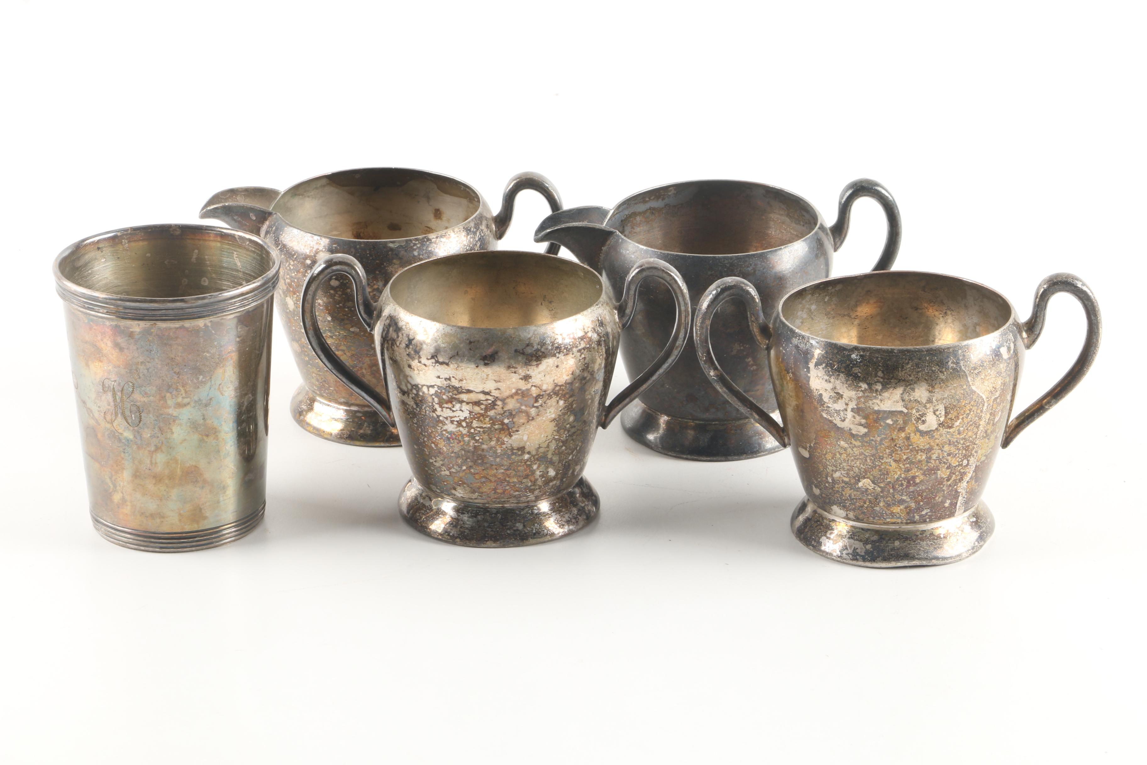 Vintage Silver Plate Serveware and Drinkware Featuring Academy Silver Co.