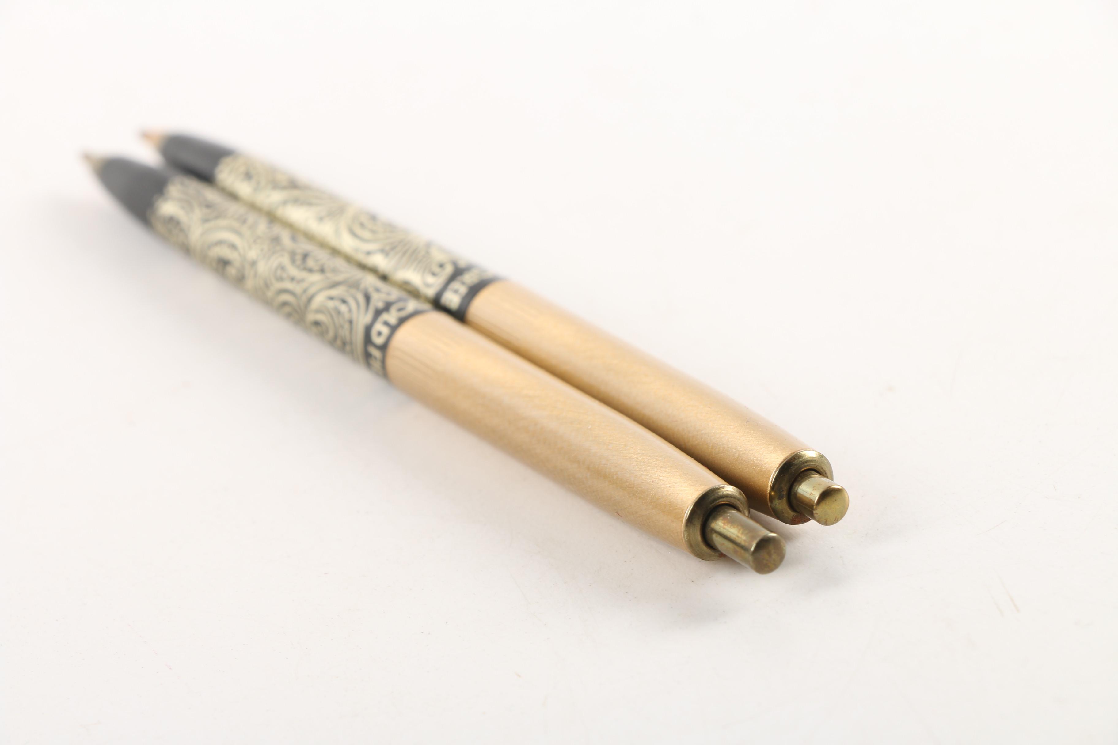 Vintage Arpege 14K Gold Filigree Chanel No. 5 Perfumed Ballpoint Pens