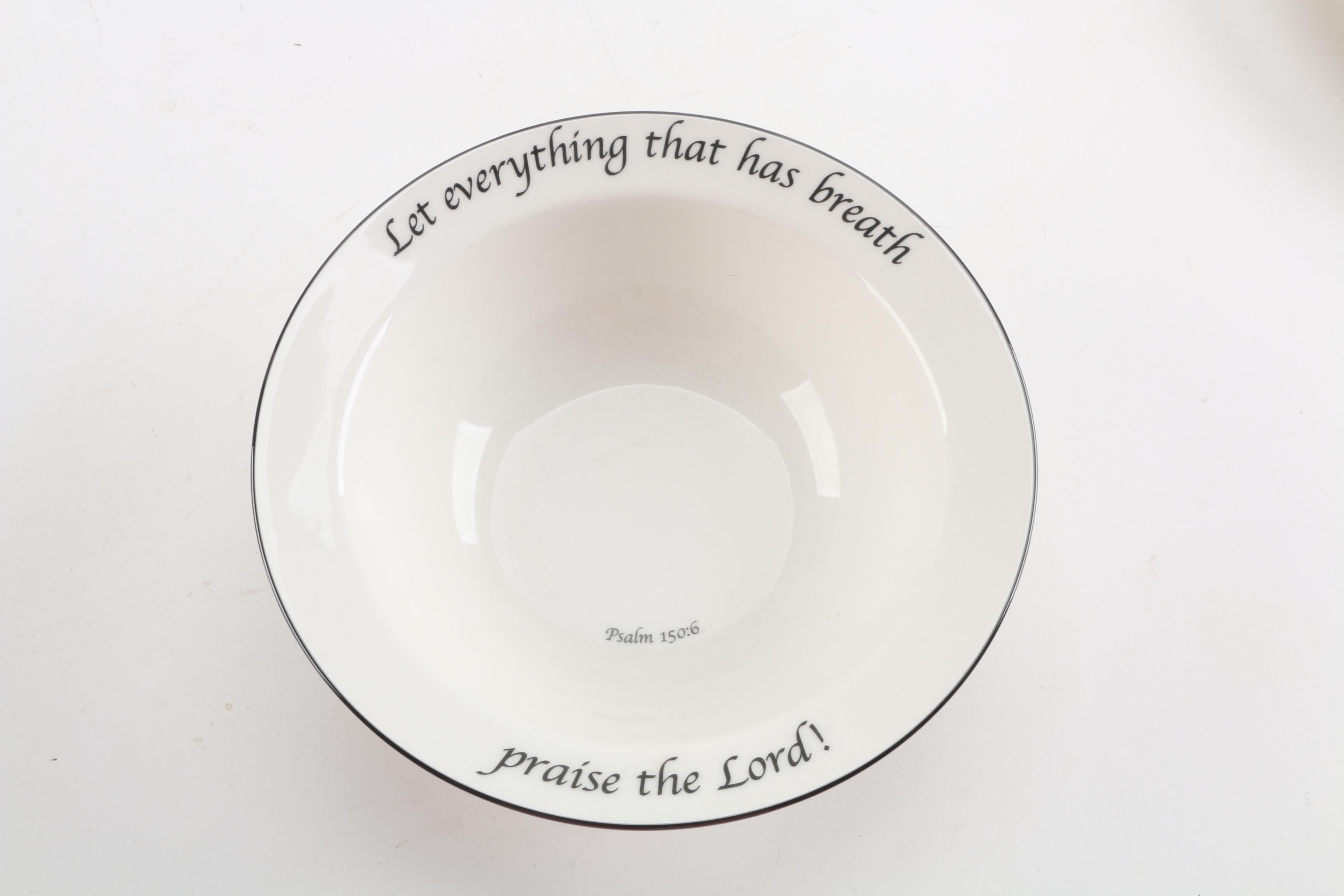 Ceramic Child Figurines and Religious-Themed Dishes