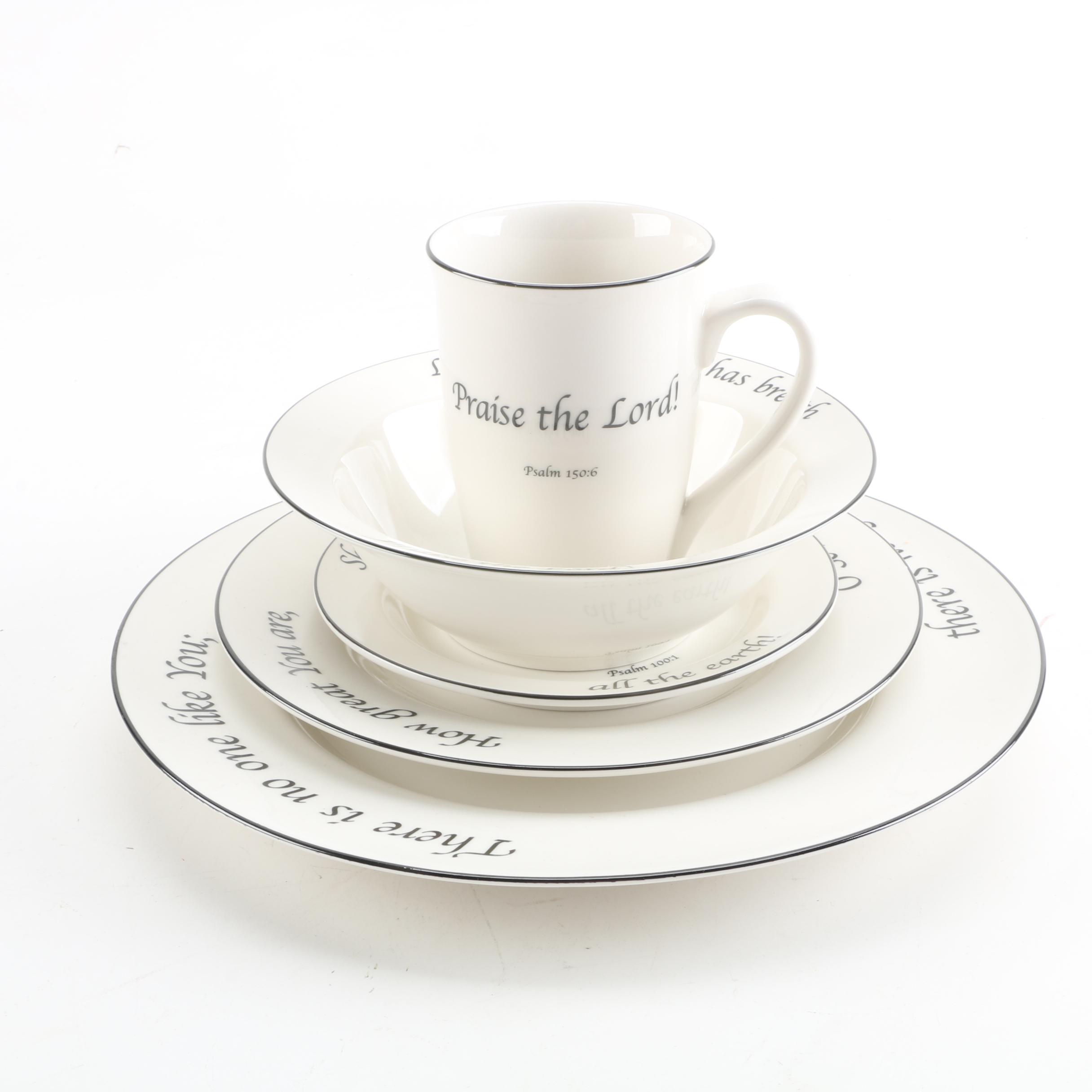 Ceramic Child Figurines and Religious-Themed Dishes