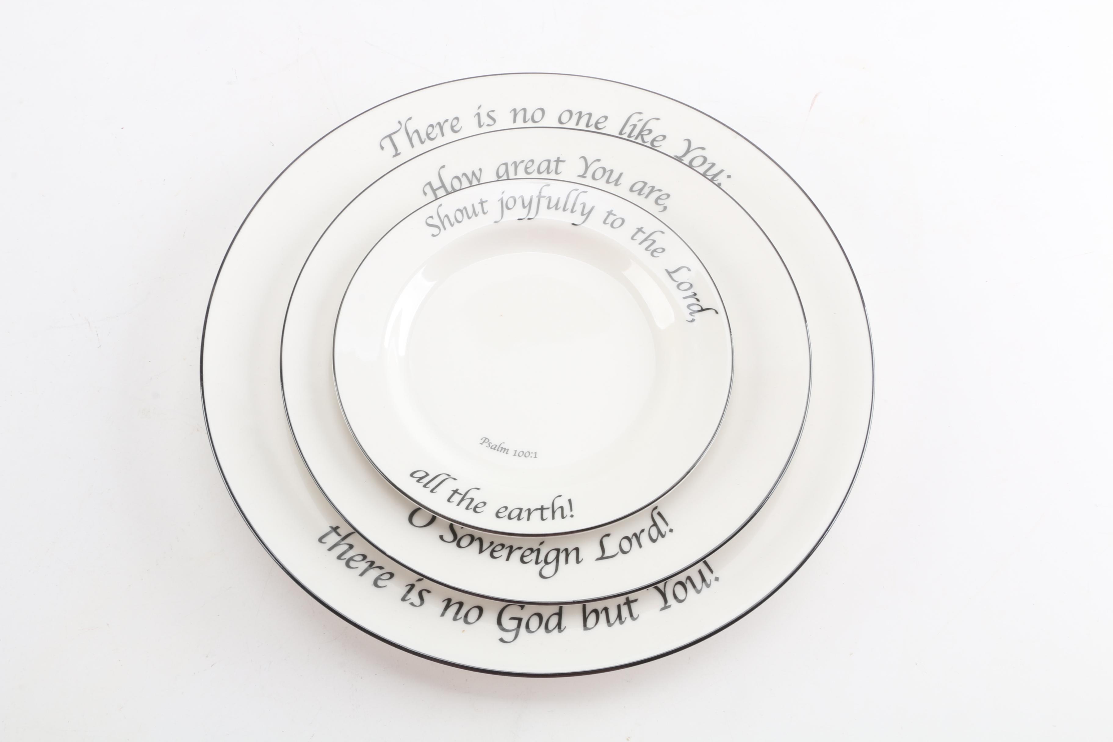 Ceramic Child Figurines and Religious-Themed Dishes