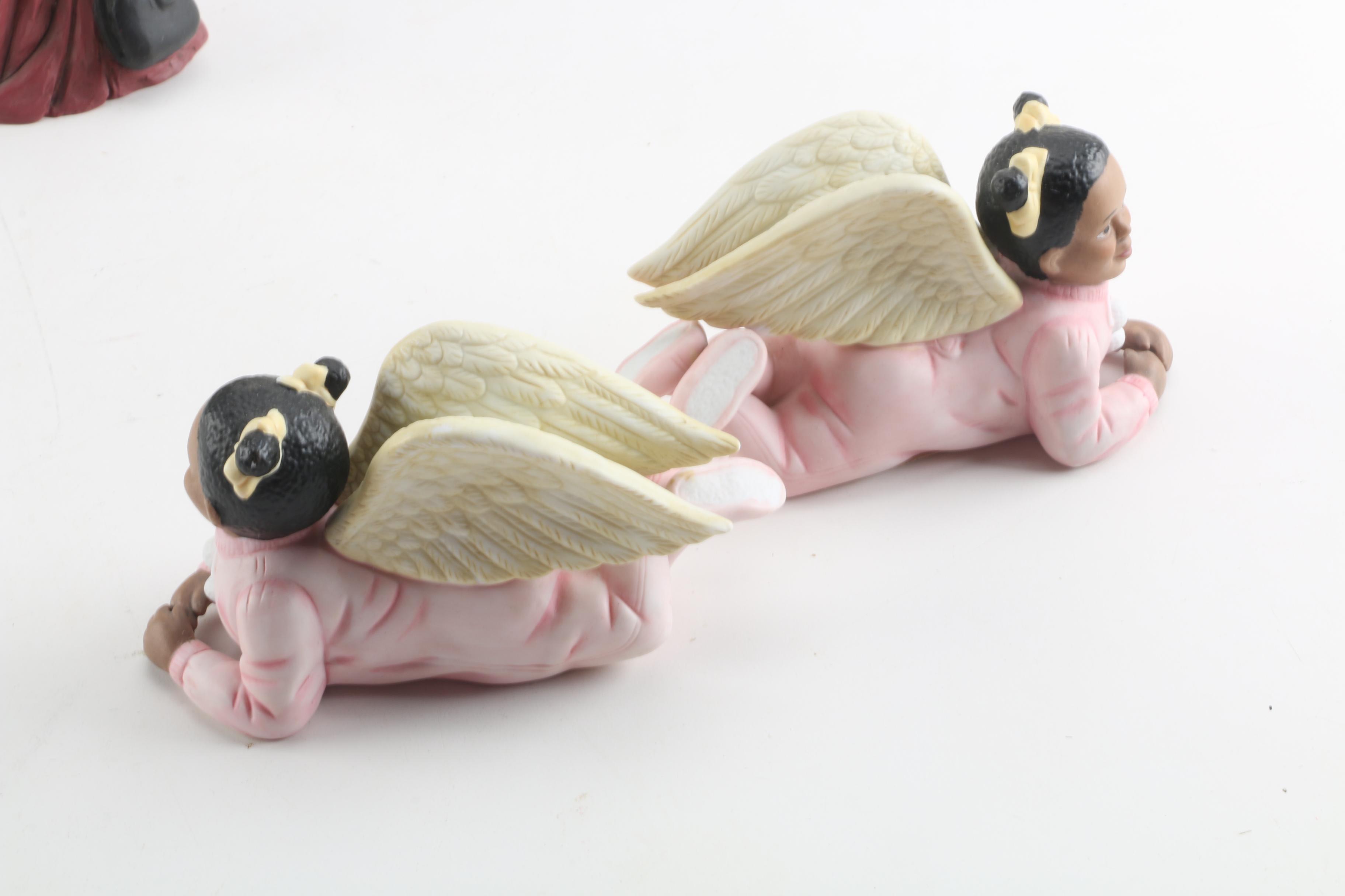 Ceramic Child Figurines and Religious-Themed Dishes